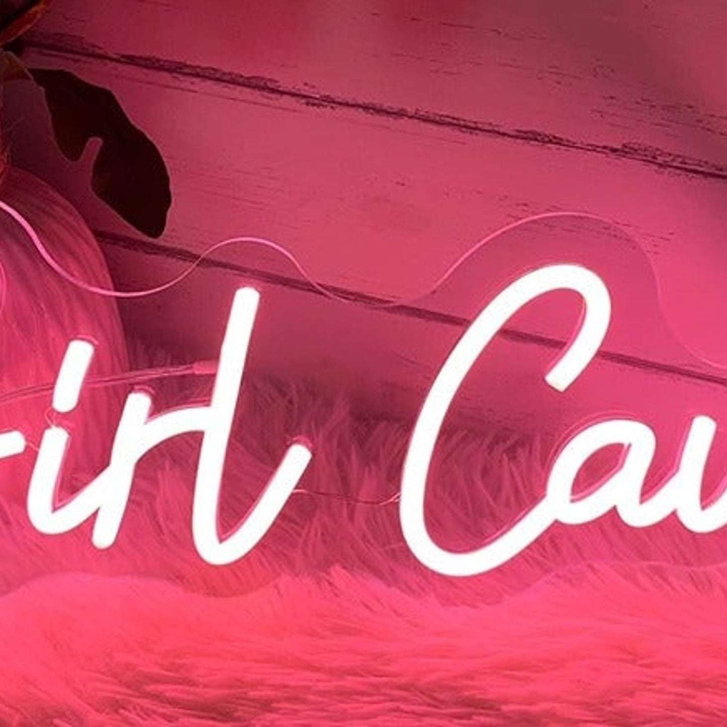 Lovely Bright Pink “Girl Cave LED Night Light Room Wall Decoration