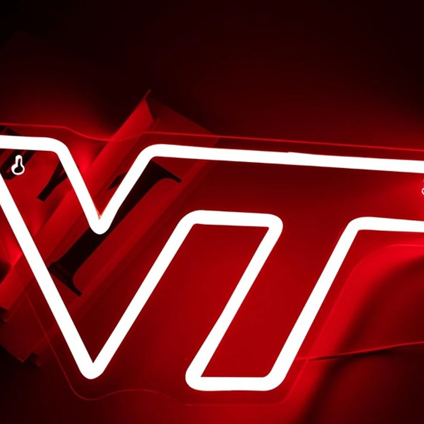 Vivid Bright Red Virgina Tech Hokies LED Night Light Sports Room Wall Decor