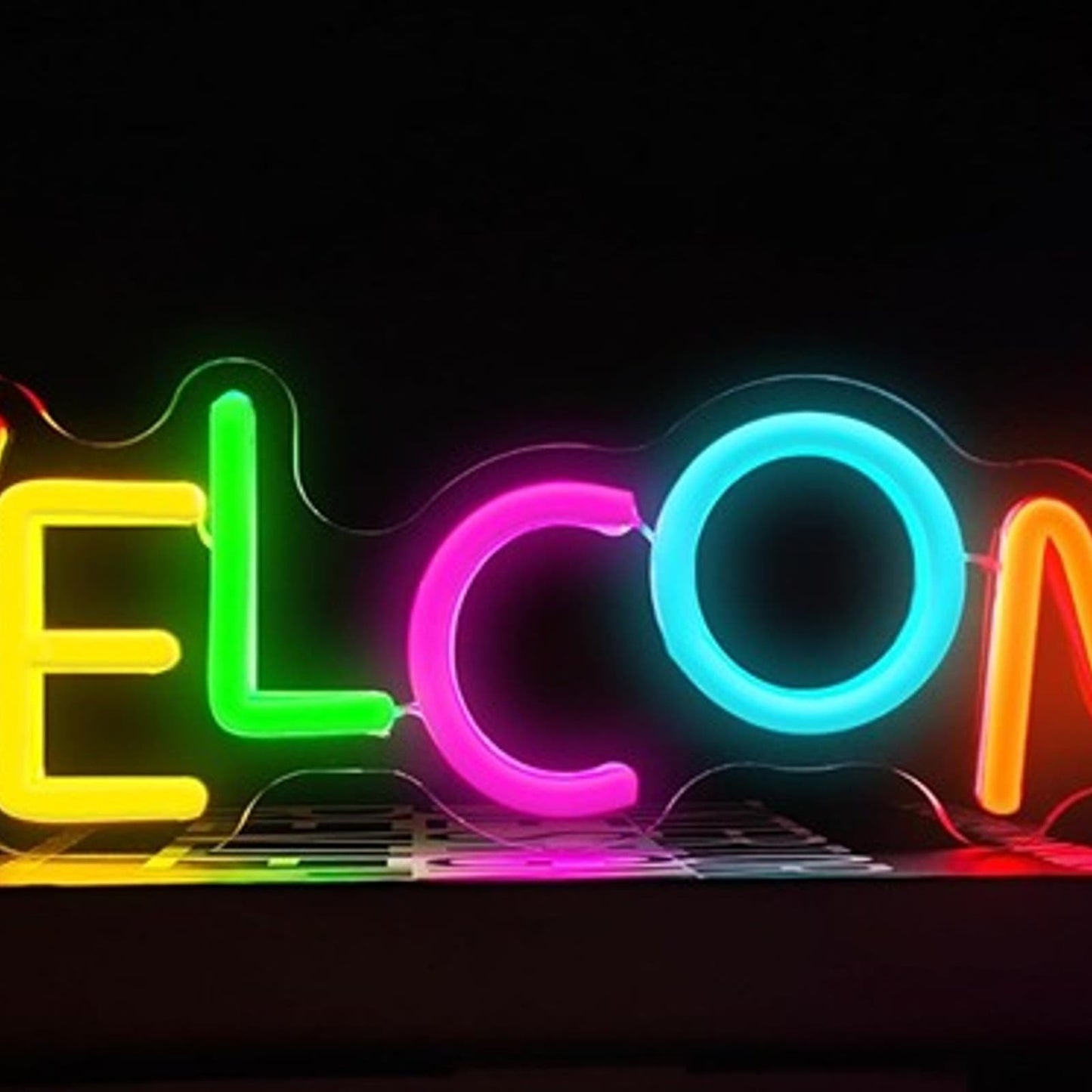 Fun Bright Rainbow Welcome LED Night Light Room Wall Decoration
