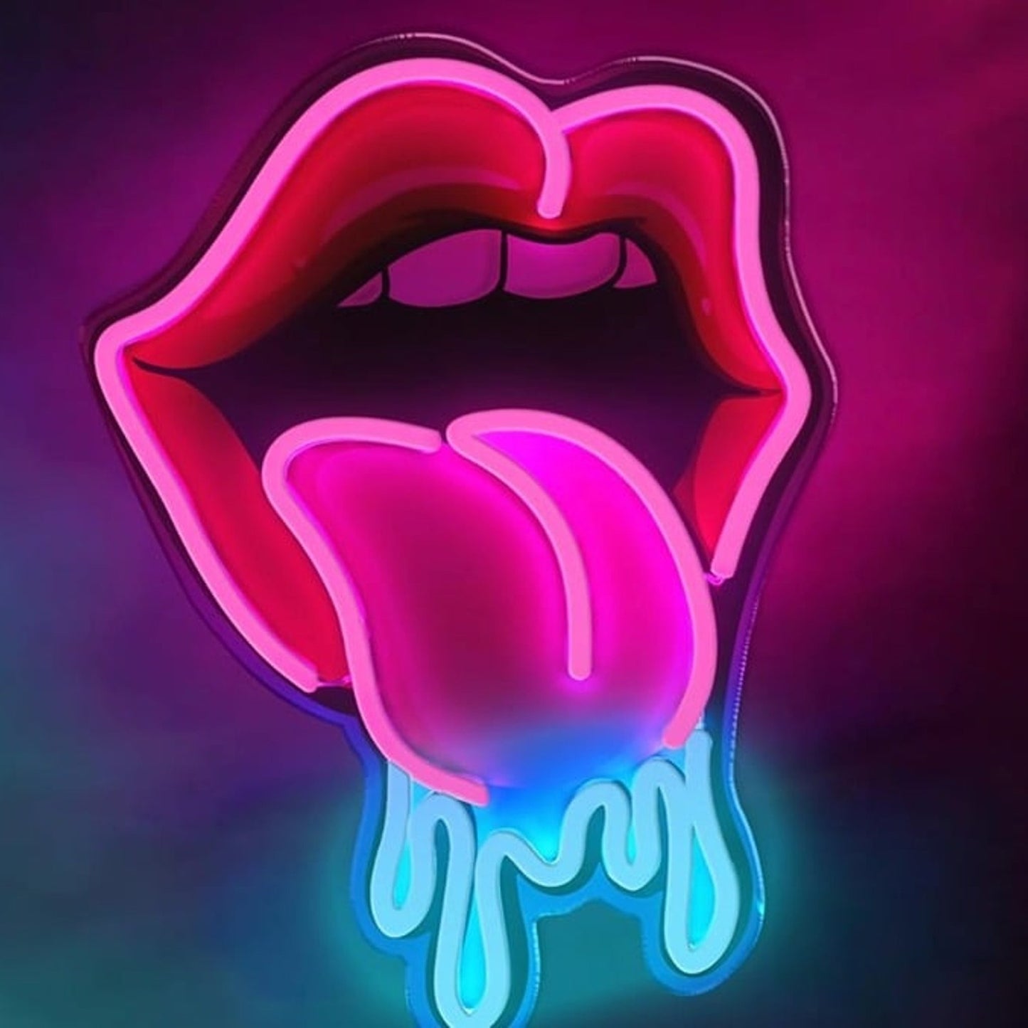 Fun Bright Pink / Red Tongue and Lips LED Night light Room Wall Decoration