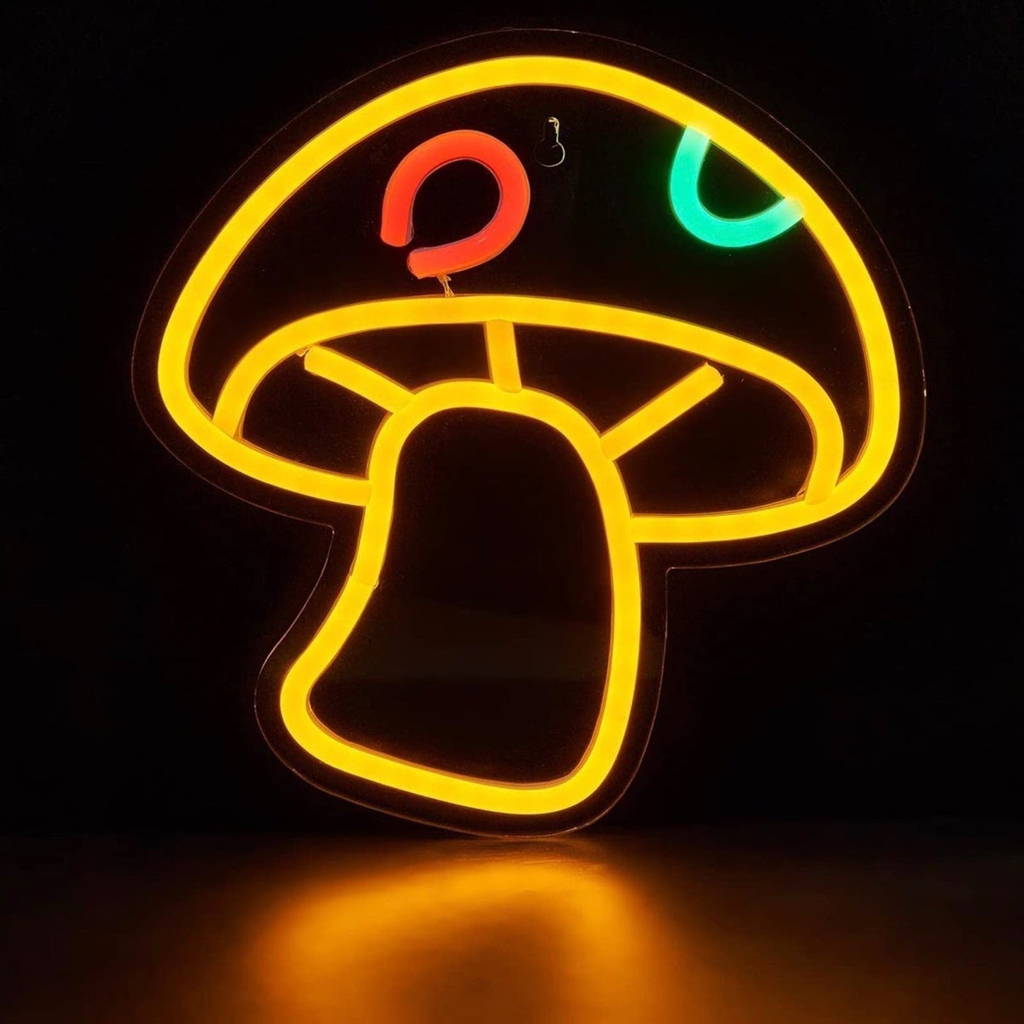 Lovely Bright Warm Yellow Spotted Mushroom LED Night Light Room Wall Decoration