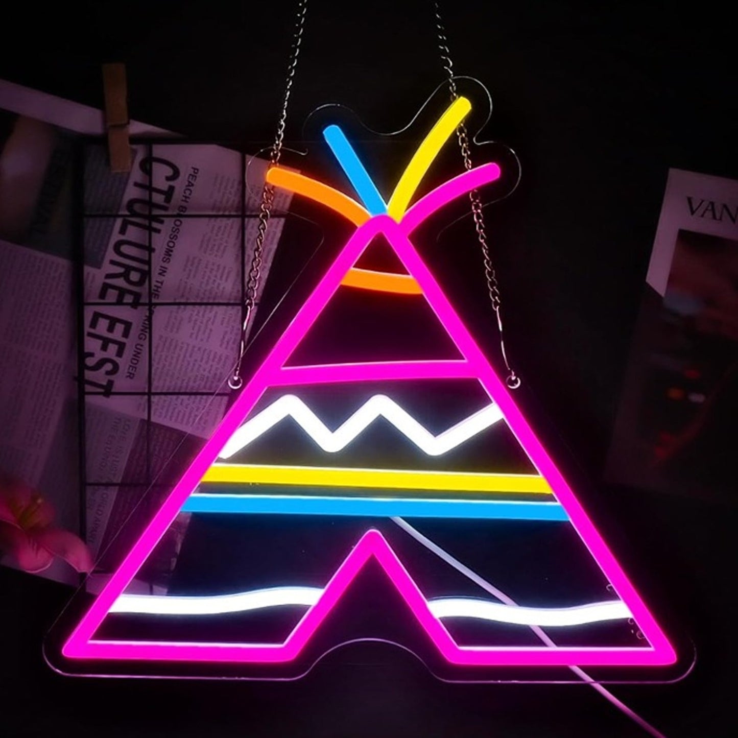 Lovely Bright Colorful Indian Tent LED Night Light Room Wall Decoration