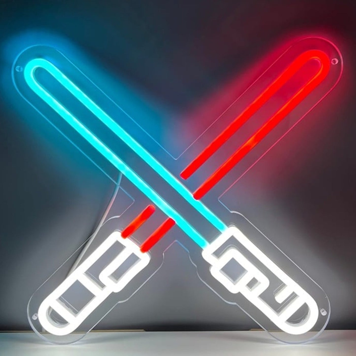 Fun Bright Red / Blue Light Sabers LED Night Light Star Wars Room Wall Decor