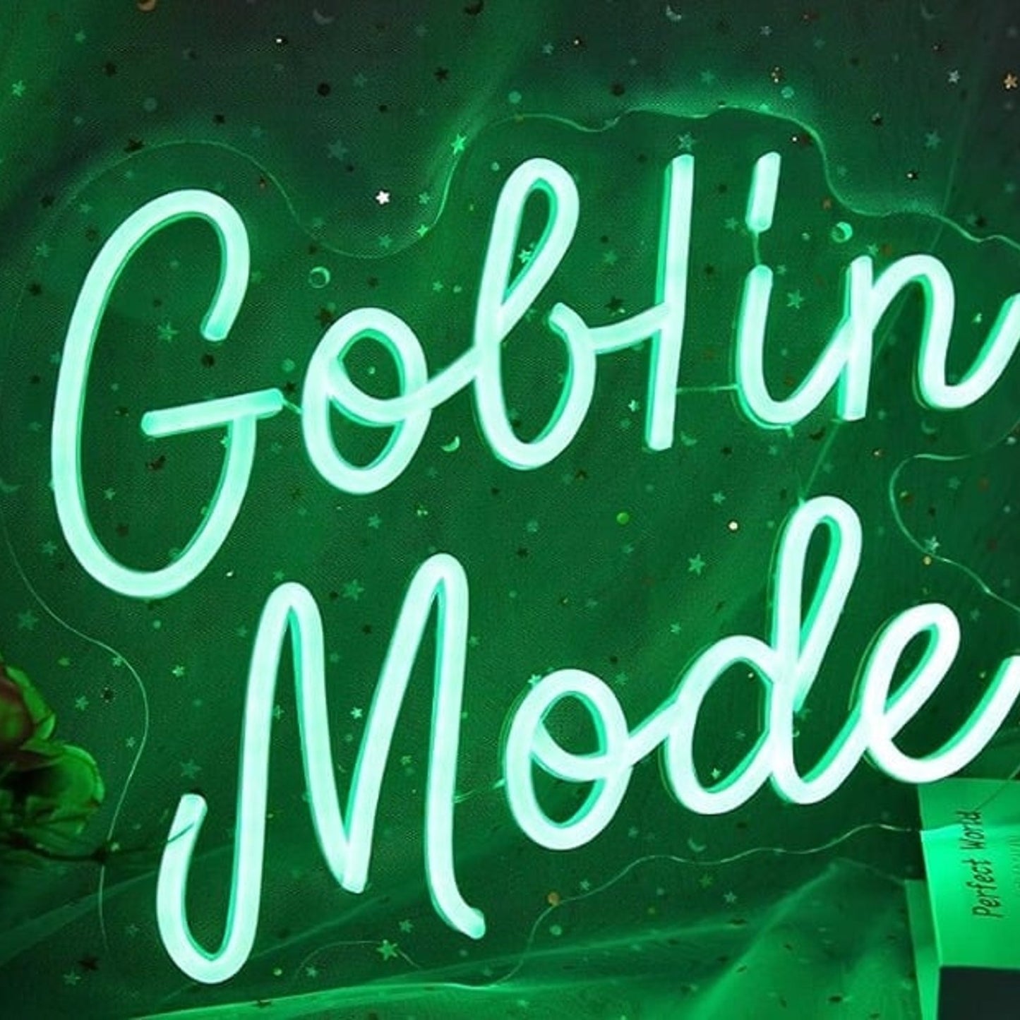 Fun Bright Green “Goblin Mode” LED Night Light Room Wall Decoration