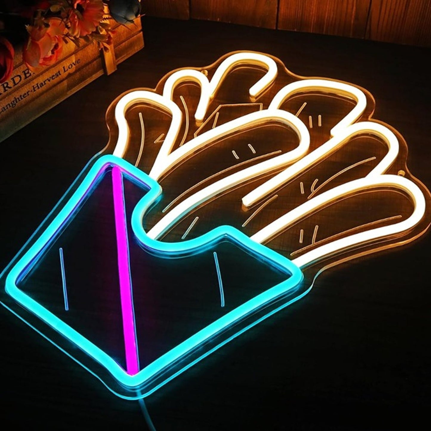 Tasty Bright French Fries LED Night Light Room Wall Decoration
