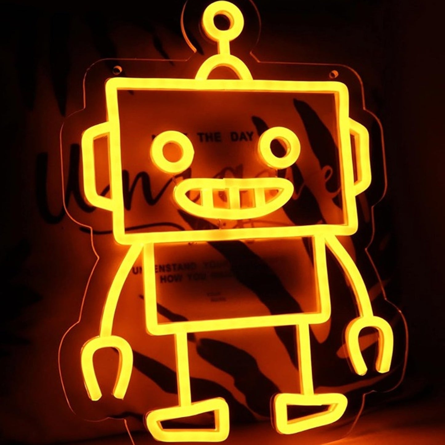 Fun Warm Bright Robot Kid LED Night Light Room Wall Decoration