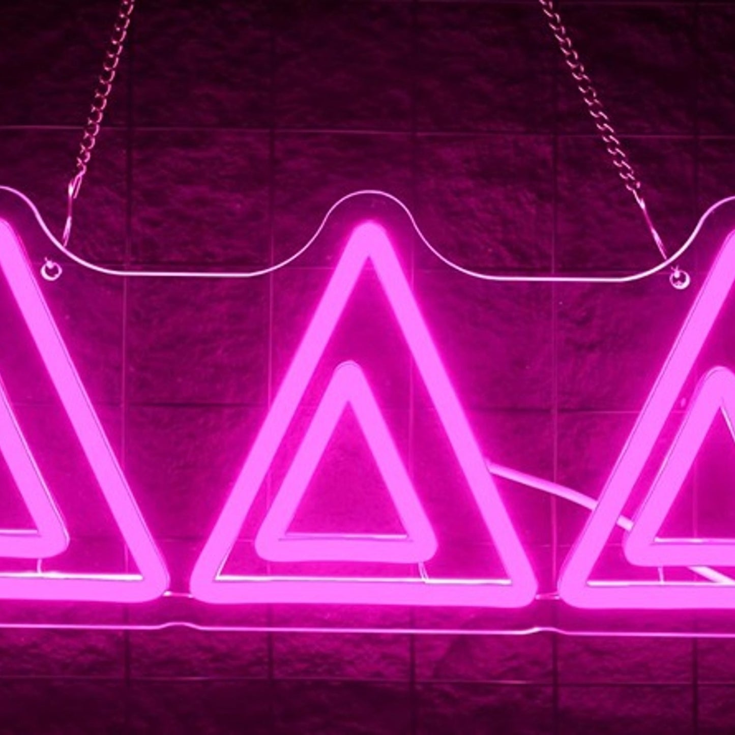 Lovely Bright Pink Trim Delta LED Night Light Room Wall Decoration