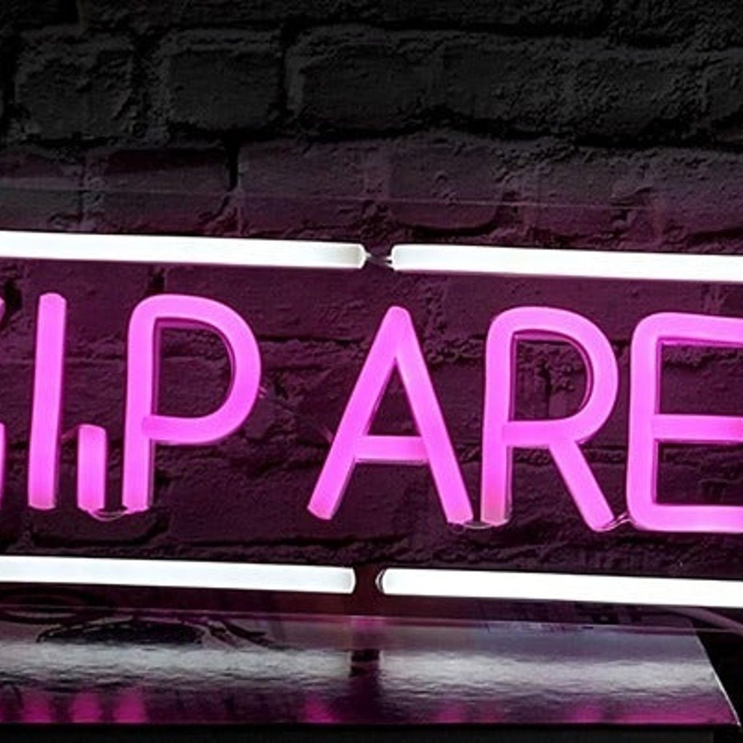 Vivid Bright White / Pink “VIP AREA” LED Night Light Party Room Wall Decor