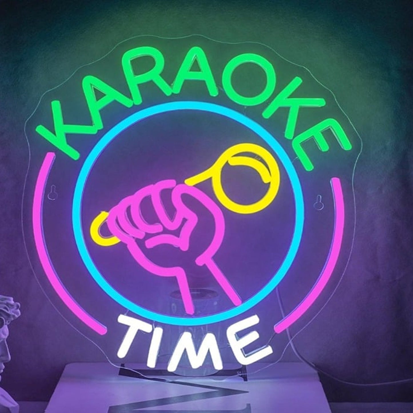 Fun Bright “Karaoke Time” LED Night Light Party Room Wall Decoration