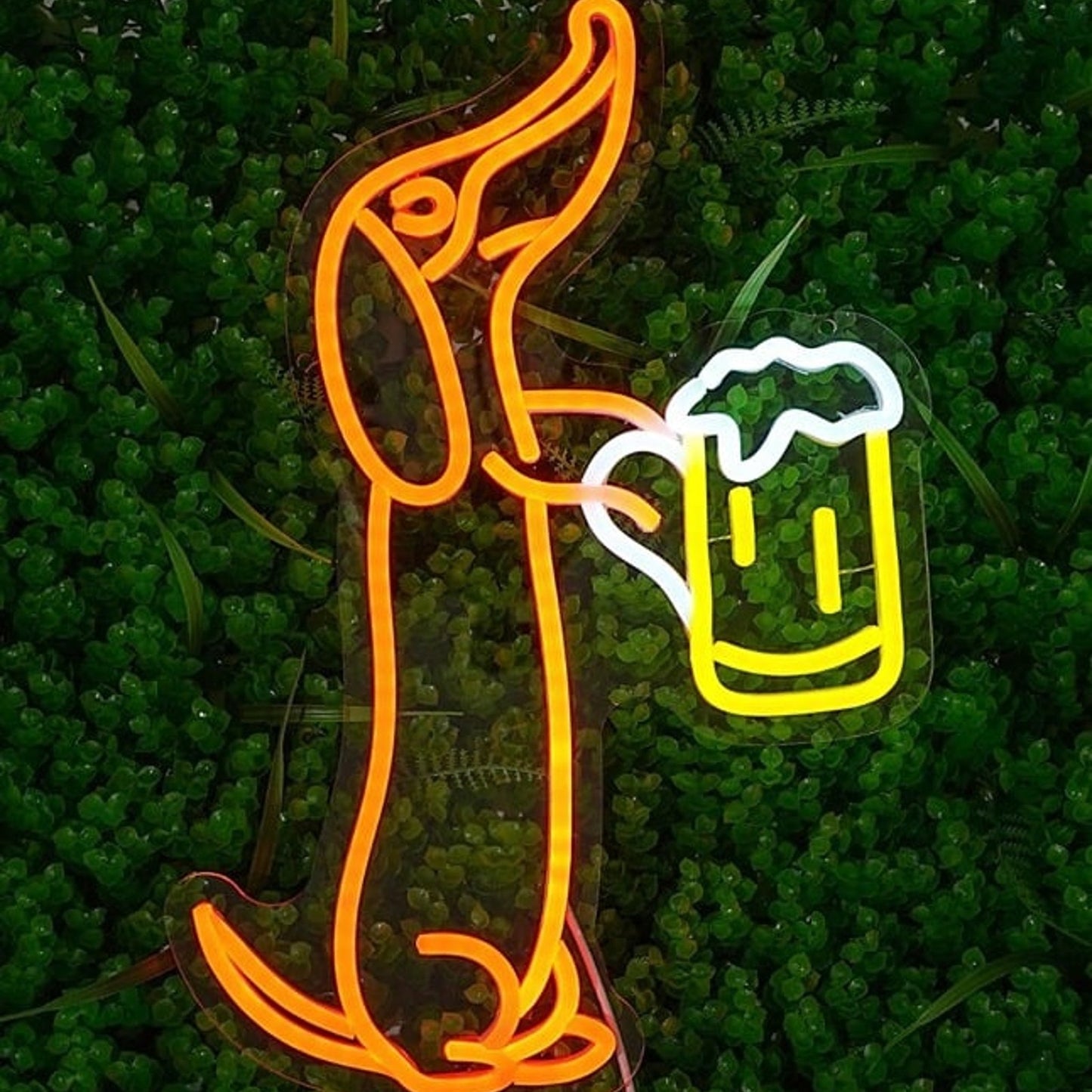 Fun Bright Weiner Puppy Dog Dachshund with a Jug of Beer Light Bar Wall Decor