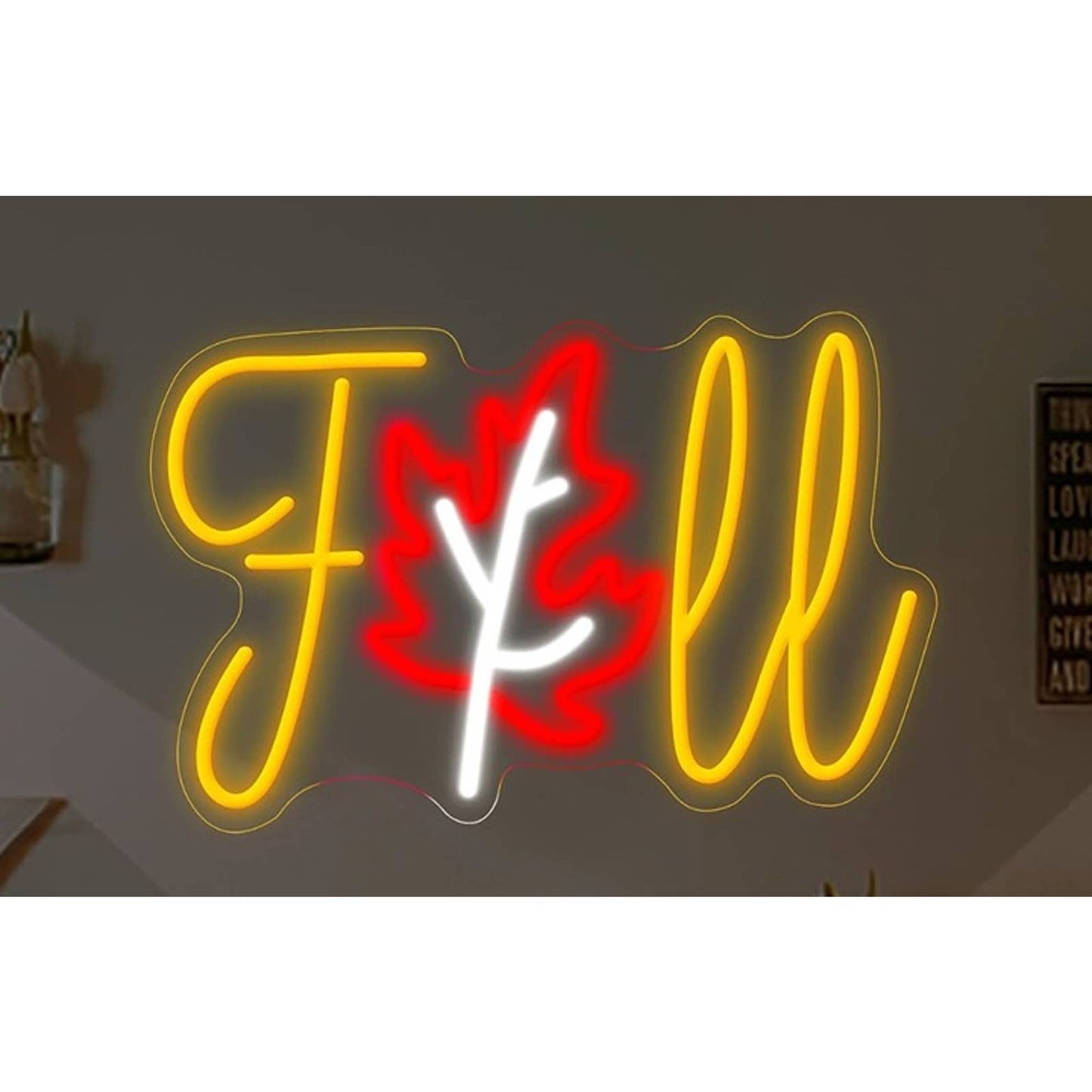 Lovely Bright Warm Fall Maple Leaf LED Night Light Room Wall Decor