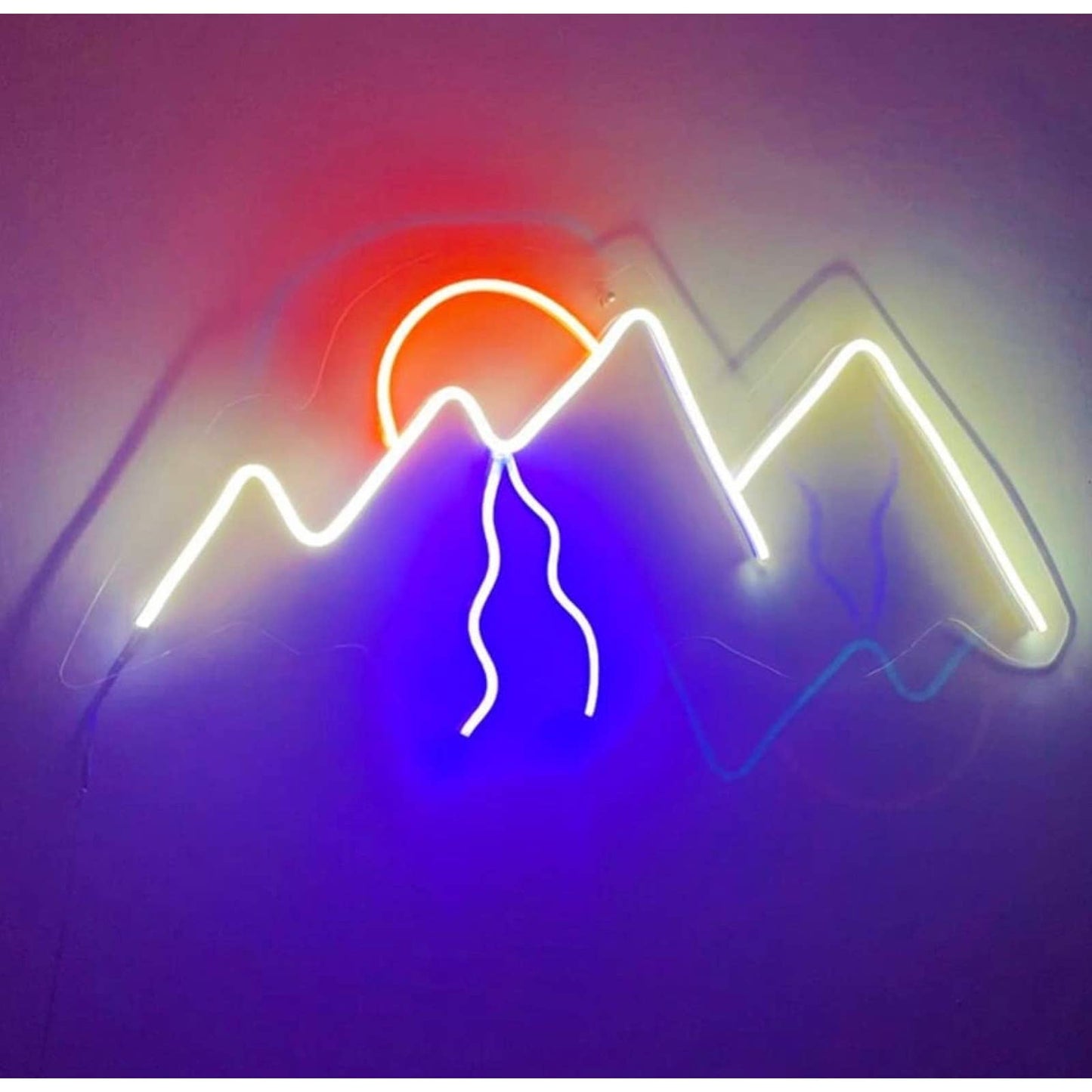 Lovely Bright Cold Winter Mountains Sunrise LED Night Light Room Wall Decoration