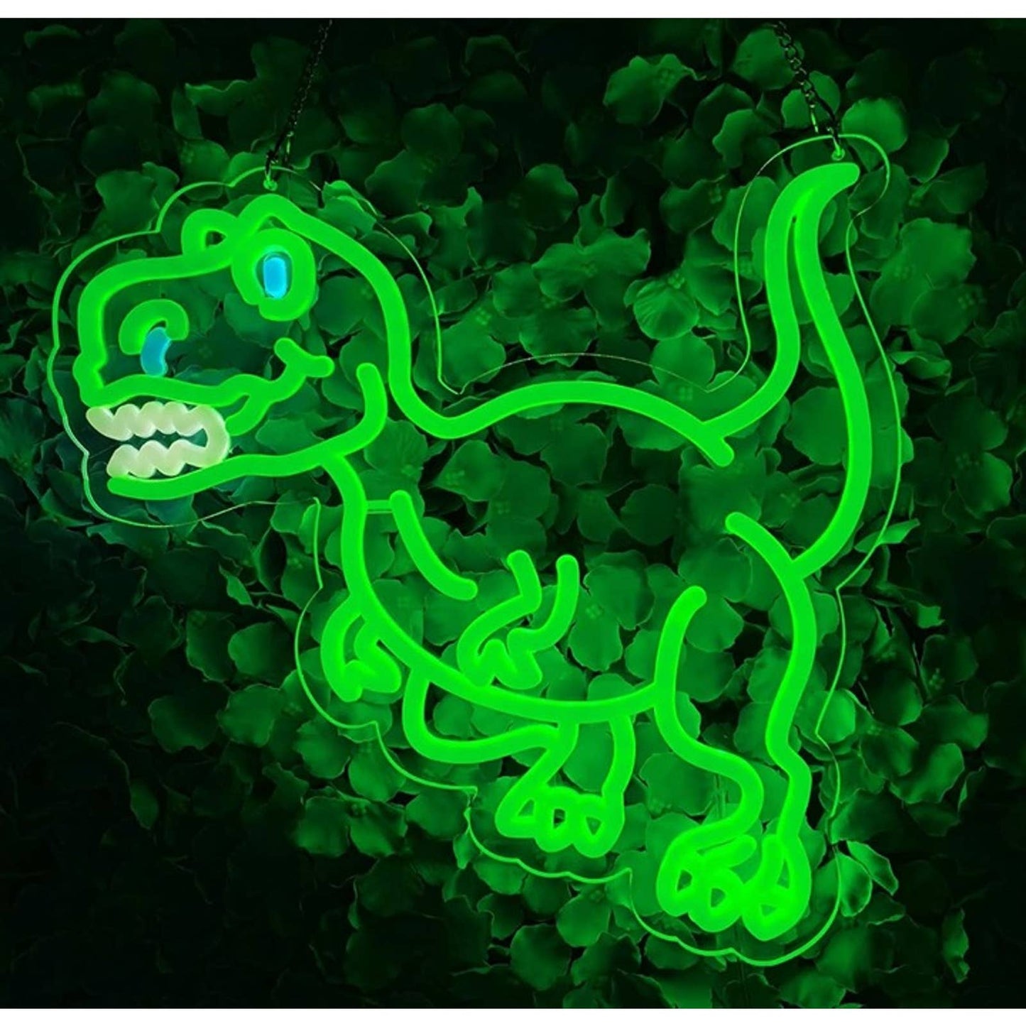 Fun Vivid Bright Green Cartoon Dinosaur T-Rex LED Night Light Decor