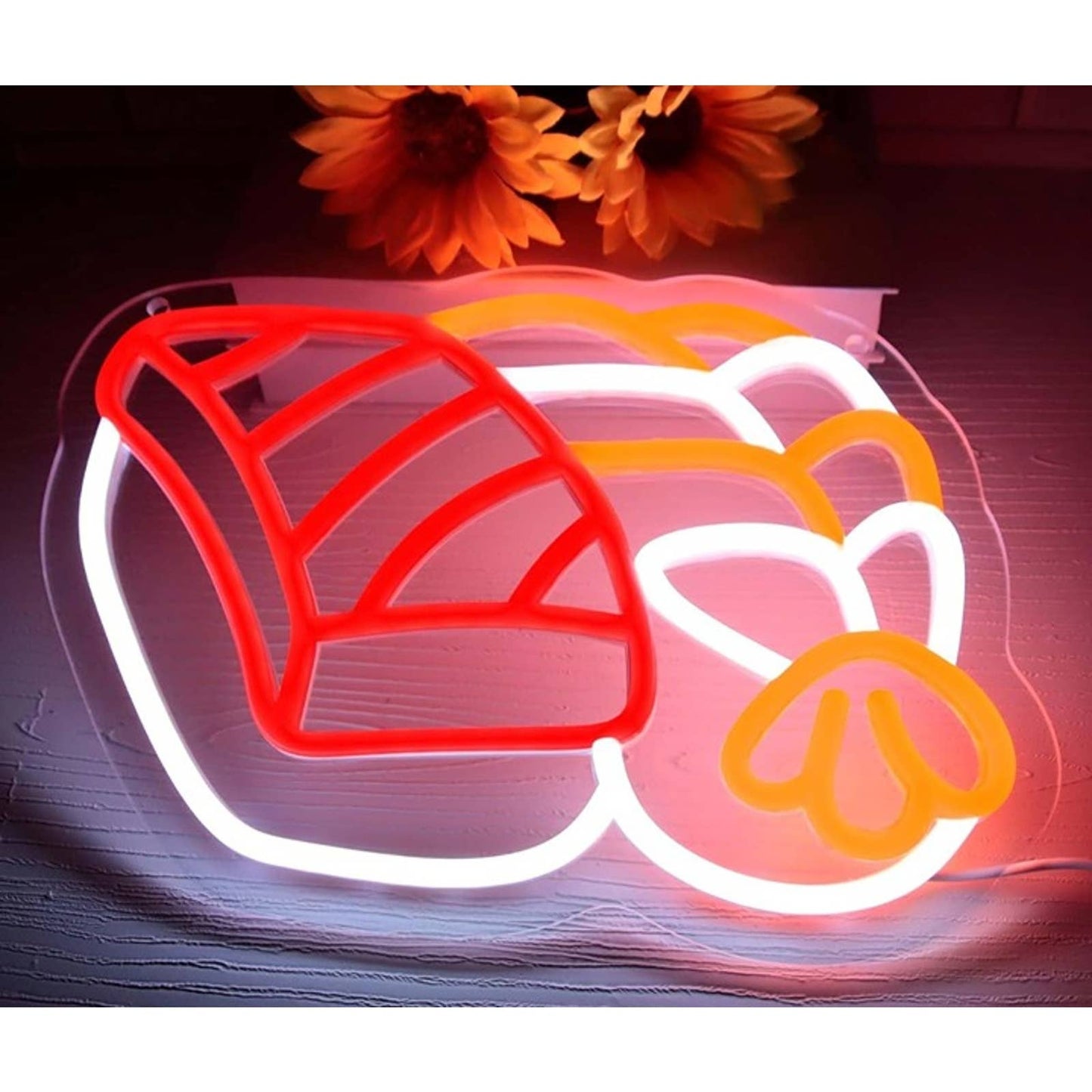Tasty Bright Plumb Sushi LED Night Light Japanese Restaurant Wall Food Decor