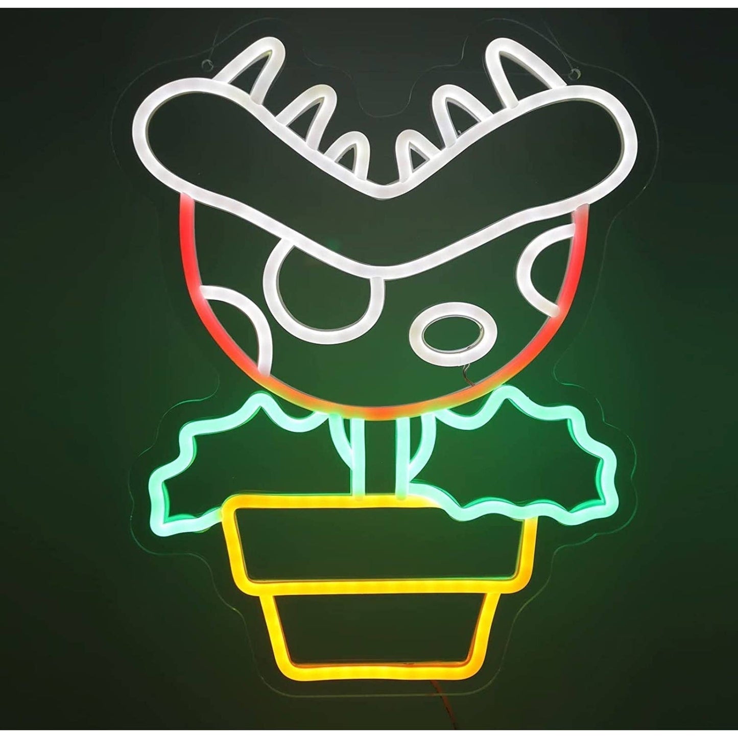 Fun Bright Quality Piranha Plant Super Mario LED Night Light Game Room Wall Deco