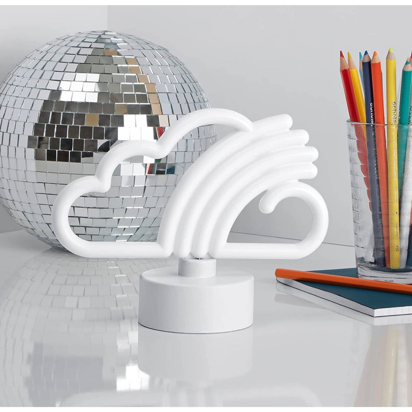 Adorable White Rainbow Glow LED Night Table Light Lamp Room Decoration