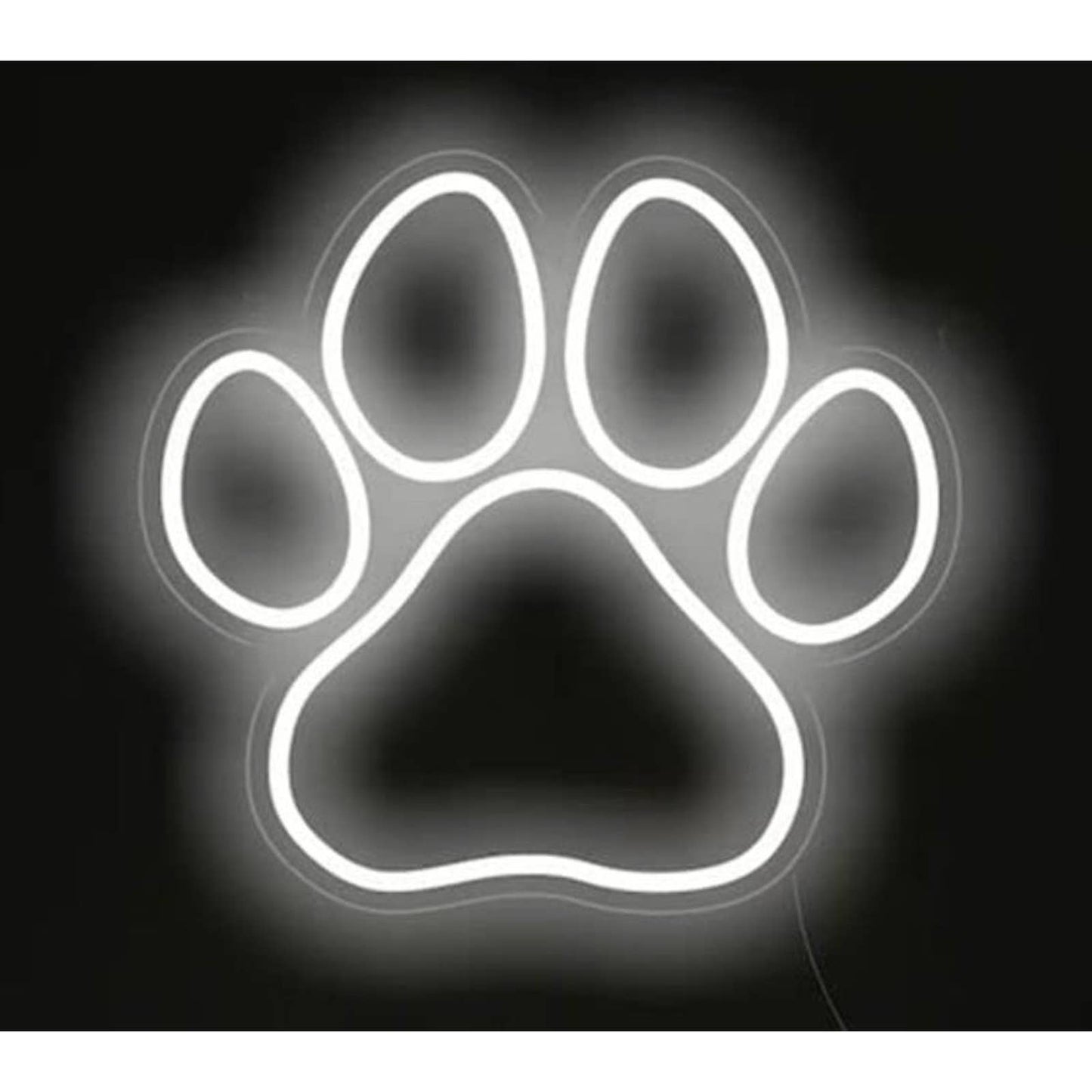 Adorable Simple Bright White Puppy Dog Paw Print LED Night Light Room Wall Decor