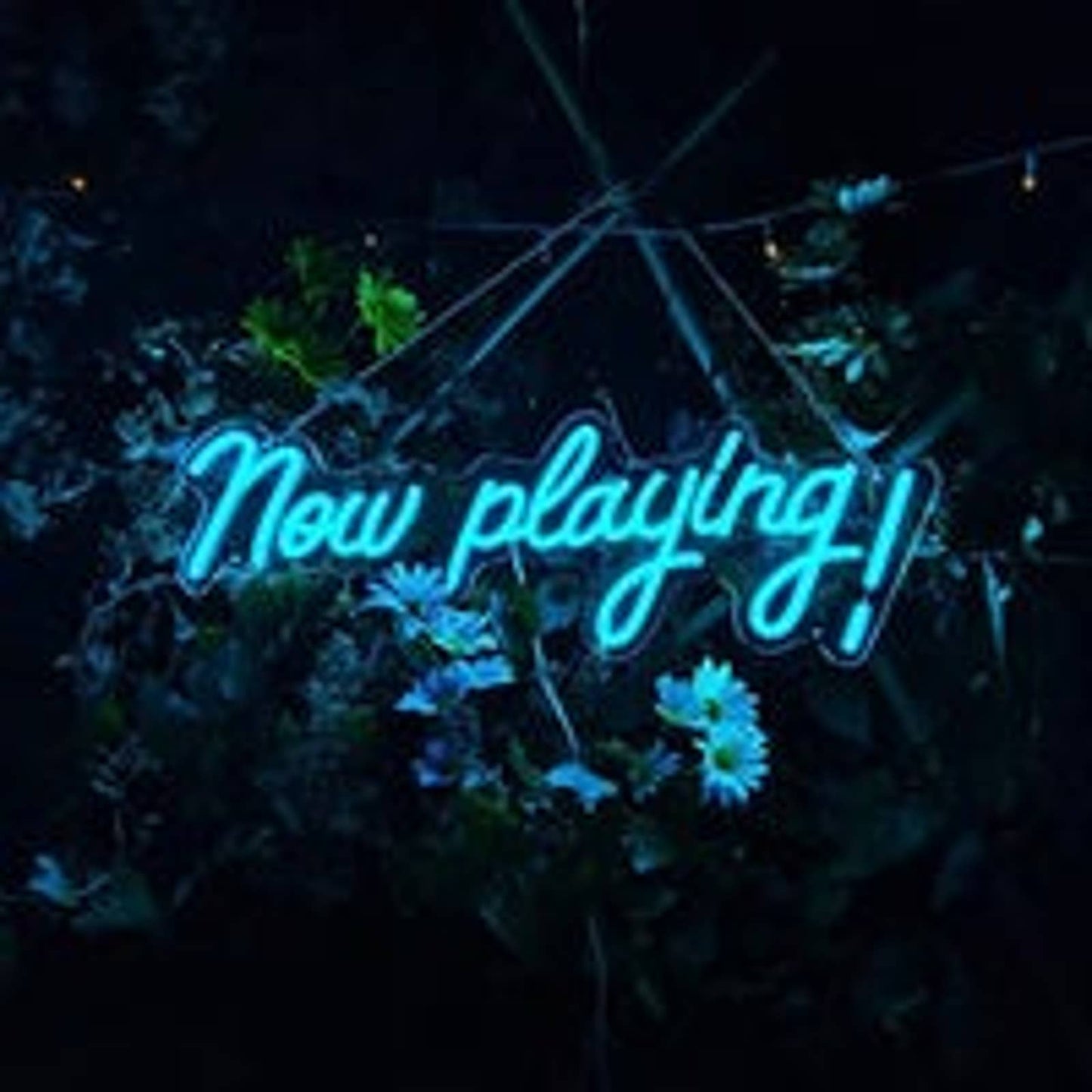 Lovely Bright Light Blue “Now Playing!” LED Night Light Room Wall Decoration