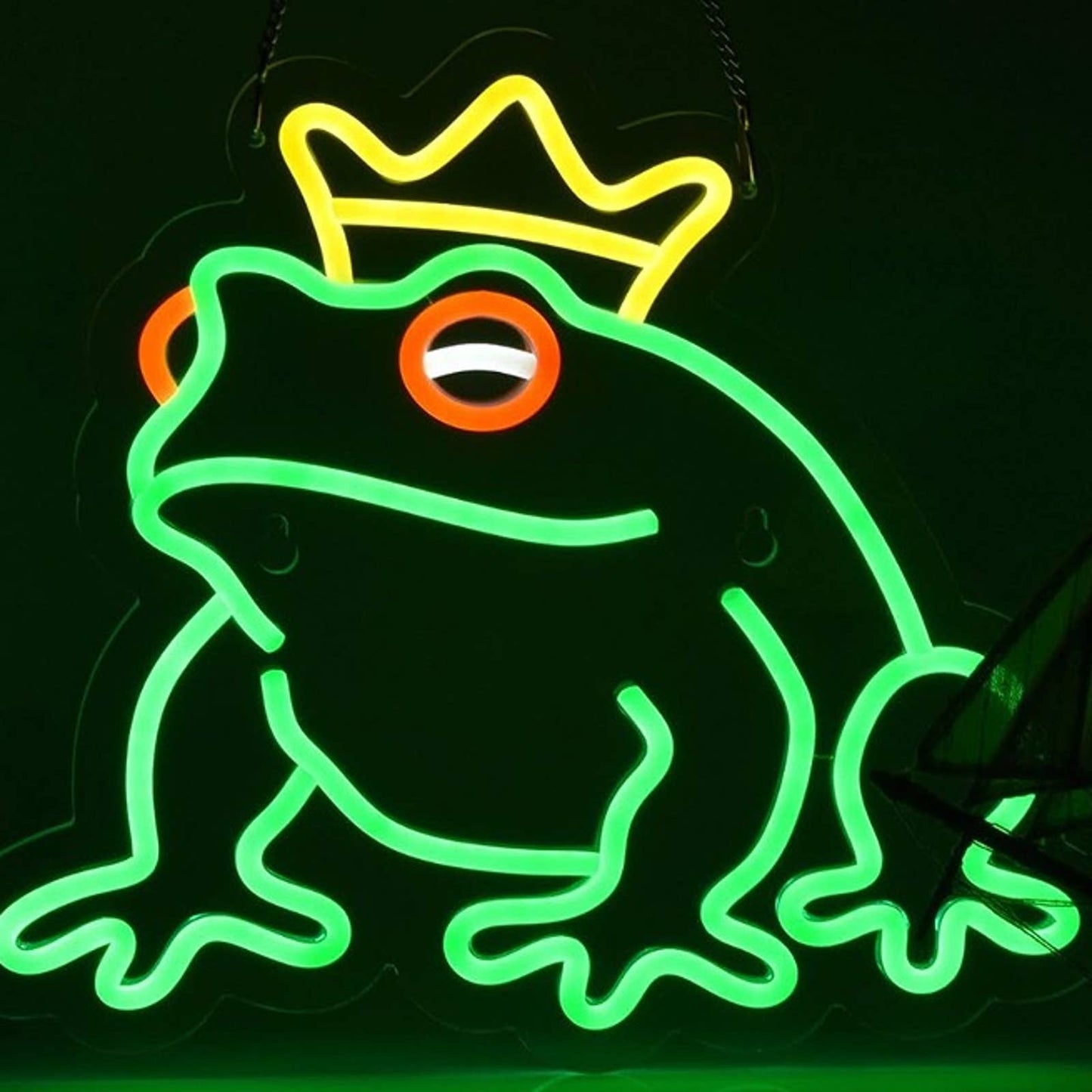 Fun Bright Green King Frog LED Night Light Room Wall Decoration