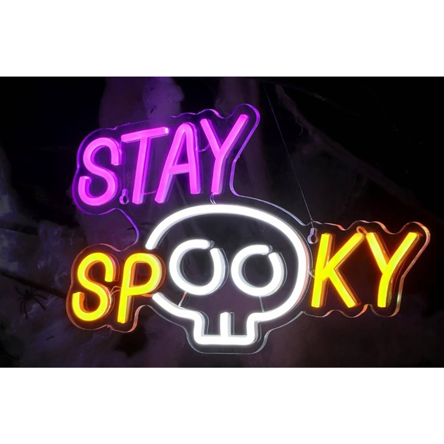 Fun Bright “Stay Spooky” Skull LED Night Light Halloween Decor