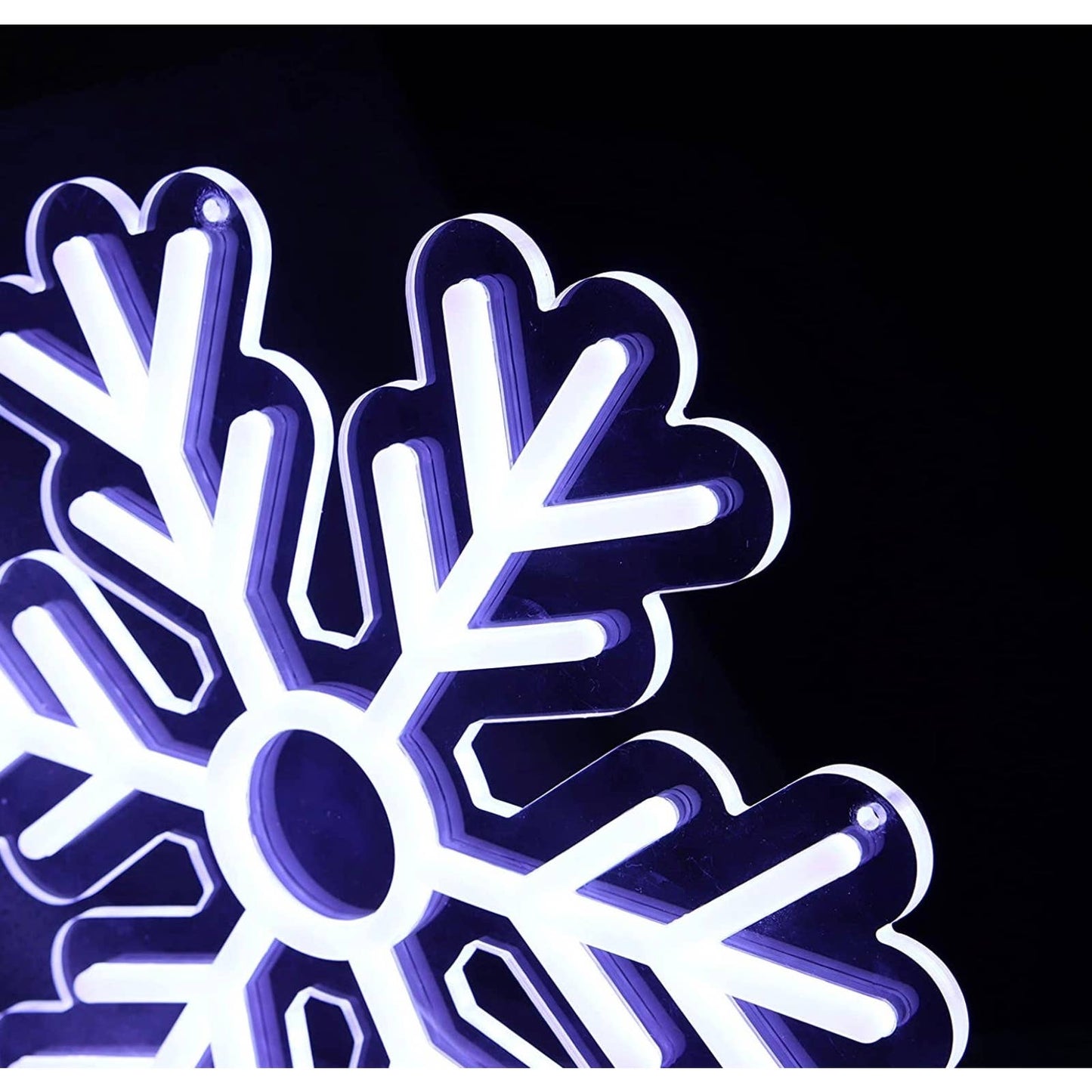 Vivid Bright White Snowflake Winter LED Night Light Room Wall Decor