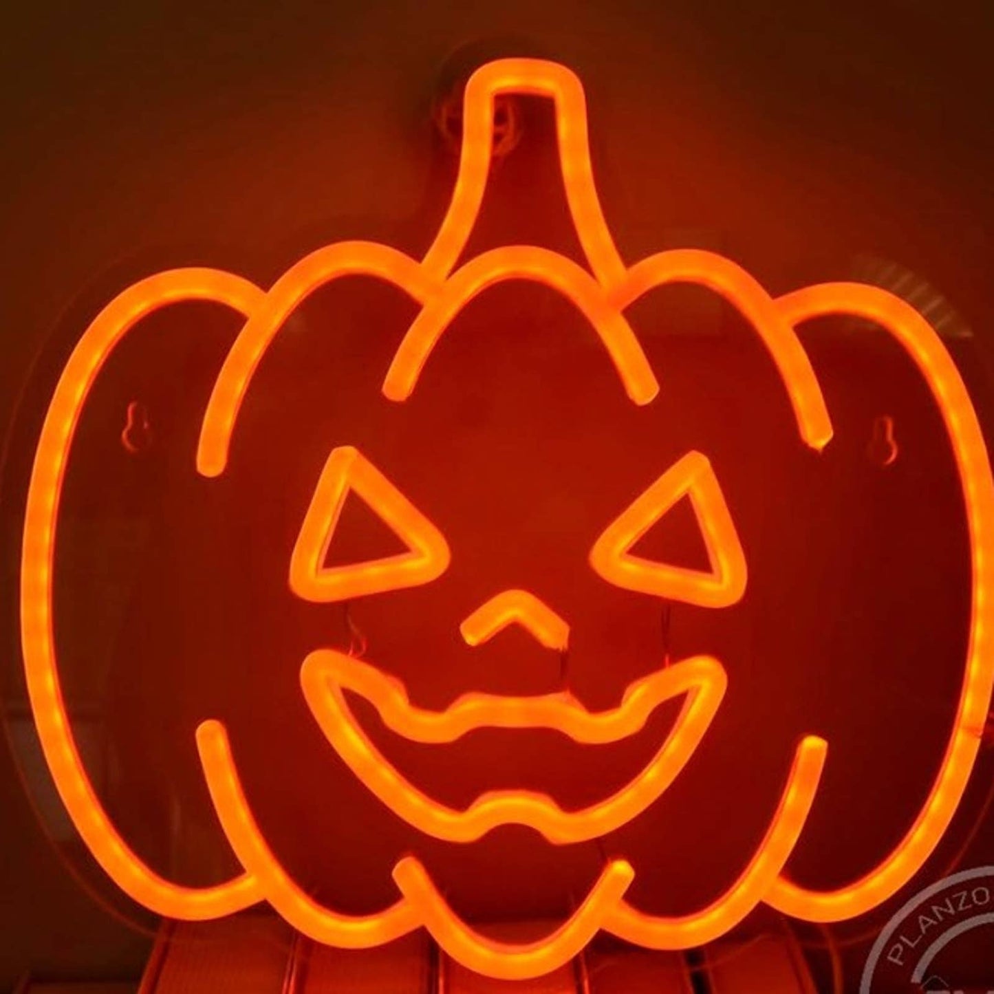 Spooky Bright Orange Monster Pumpkin LED Night Light Halloween Decor