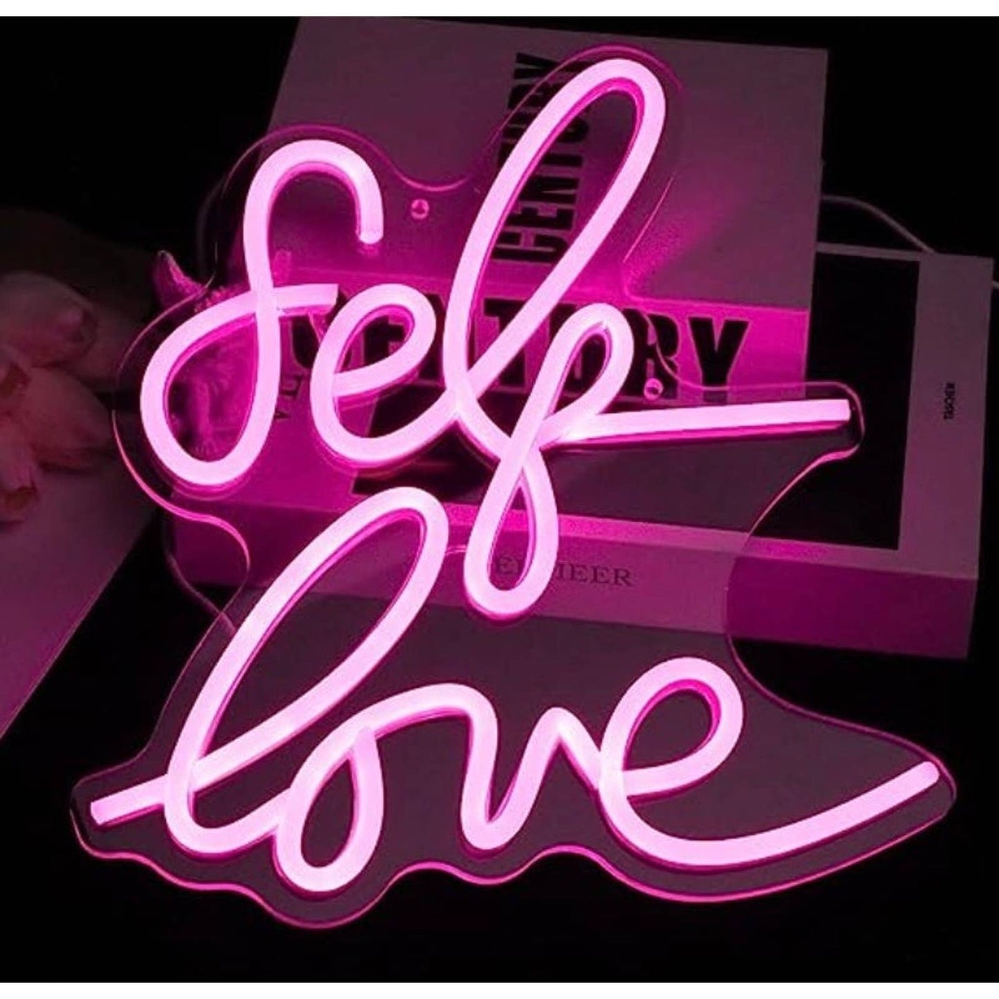 Lovely Bright Pink “Self Love” LED Night Light Room Wall Decoration