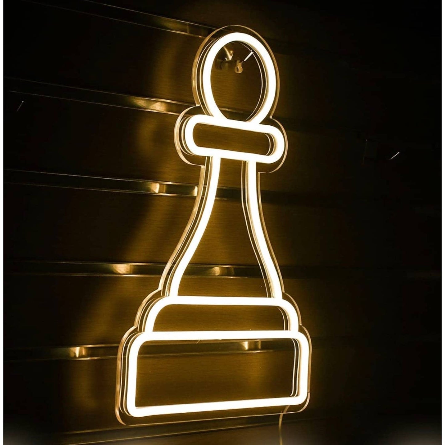 Fun Bright Warm White Pawn Chess Piece LED Night Light Board Game Decor