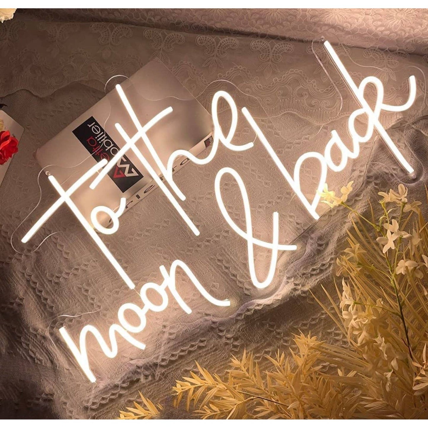 Adorable Warm Bright “To the Moon and Back” LED Night Light Room Wall Decoration