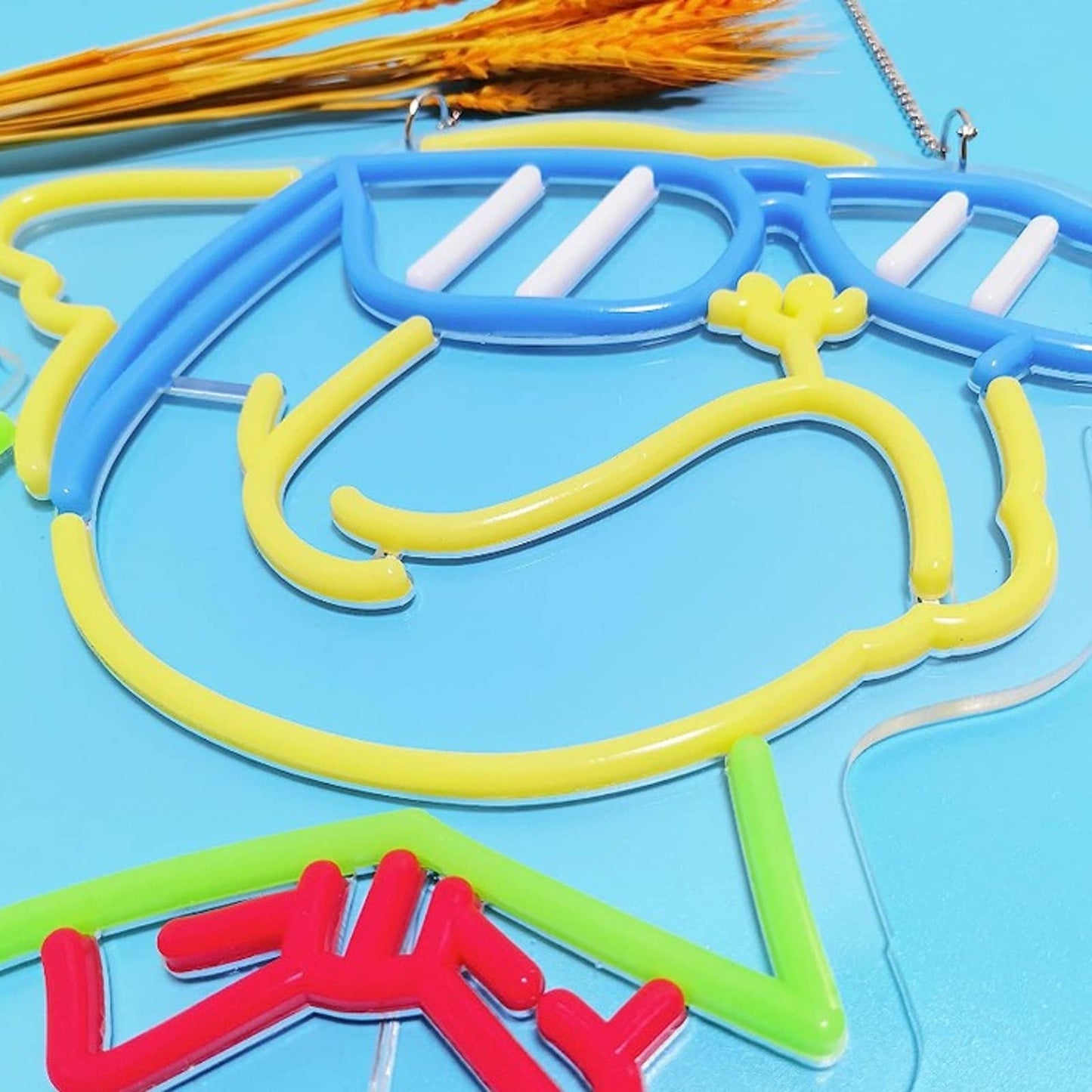 Funny Bright Colorful Cool Bulldog wearing Bowtie & Sunglasses LED Light Decor