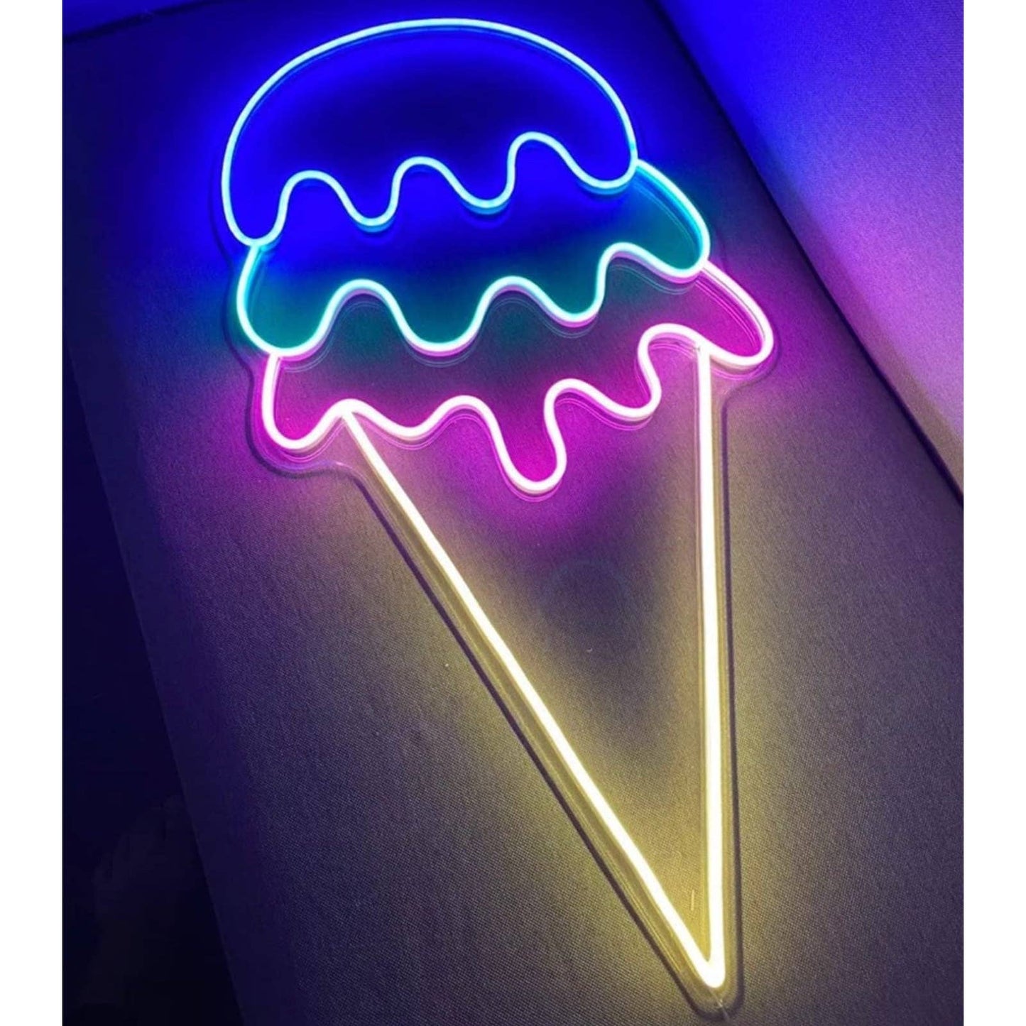 Lovely Bright Tasty Colorful 3 Scoop Ice Cream Cone LED Night Light Room Wall De