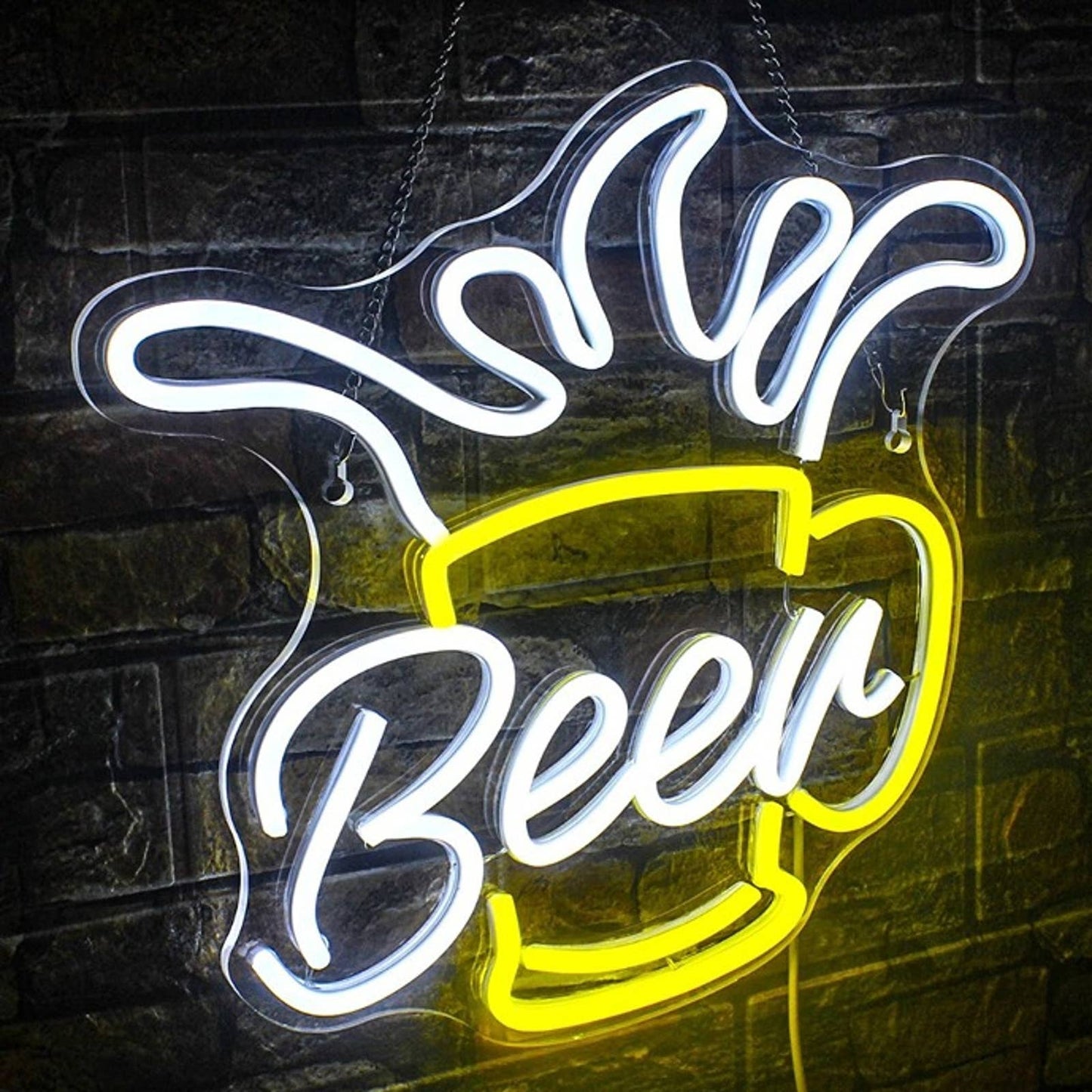 Fun Bright Exploding Yellow Beer Mug LED Night Light Bar Party Decoration