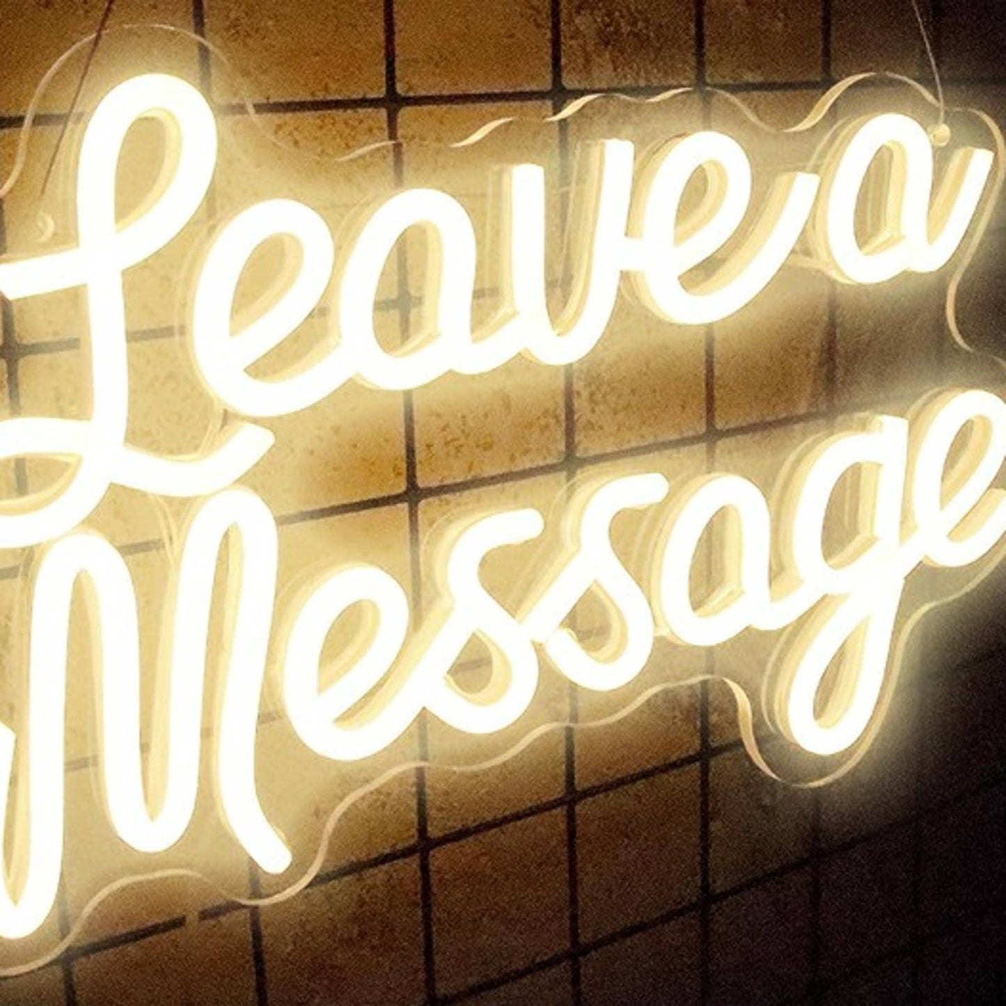 Fun Vivid Bright White “Leave A Message” LED Night Light Room Wall Decor