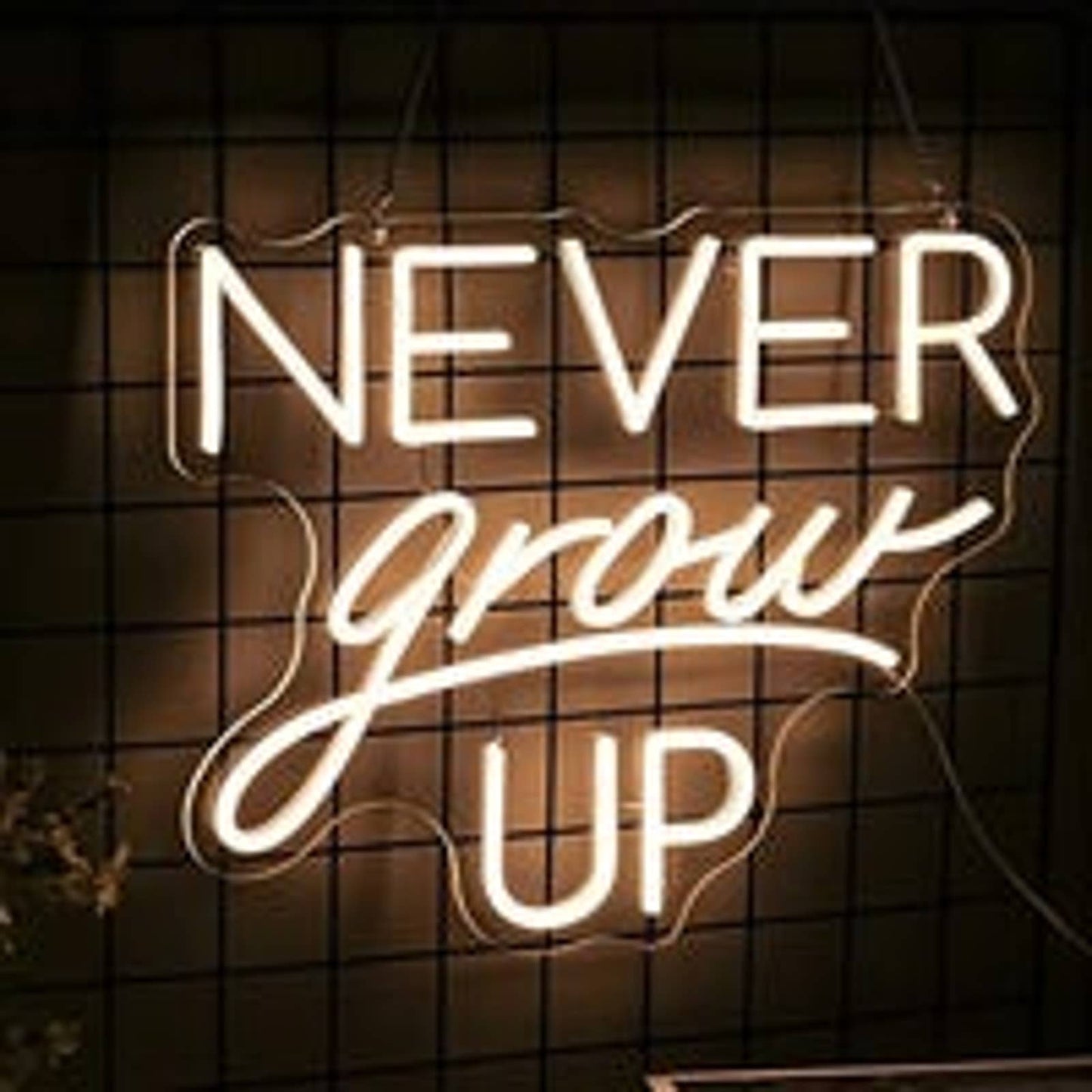 Vivid Bright Warm White Never Grow Up LED Night Light Room Wall Decoration