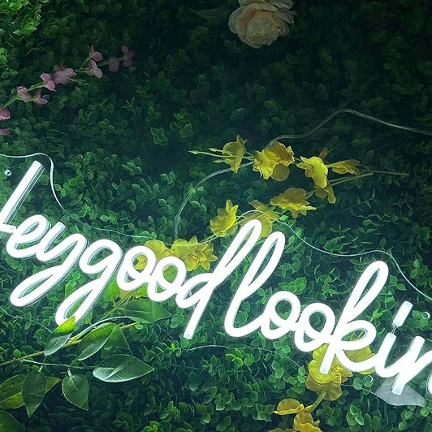 Fun Vivid Bright White “Hey Good Lookin’” LED Night Light Room Wall Decor