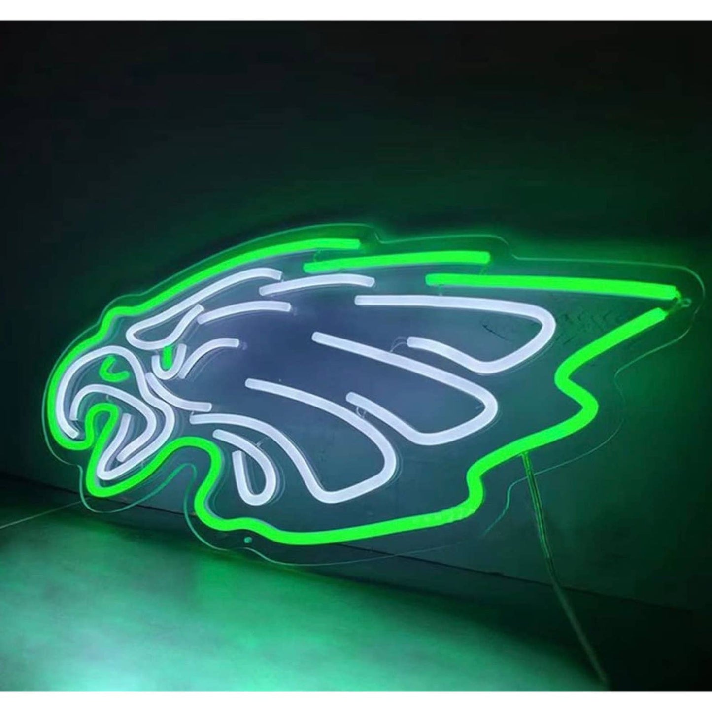 Bright Green / White Philadelphia Eagles Football Logo LED Light NFL Sport Decor