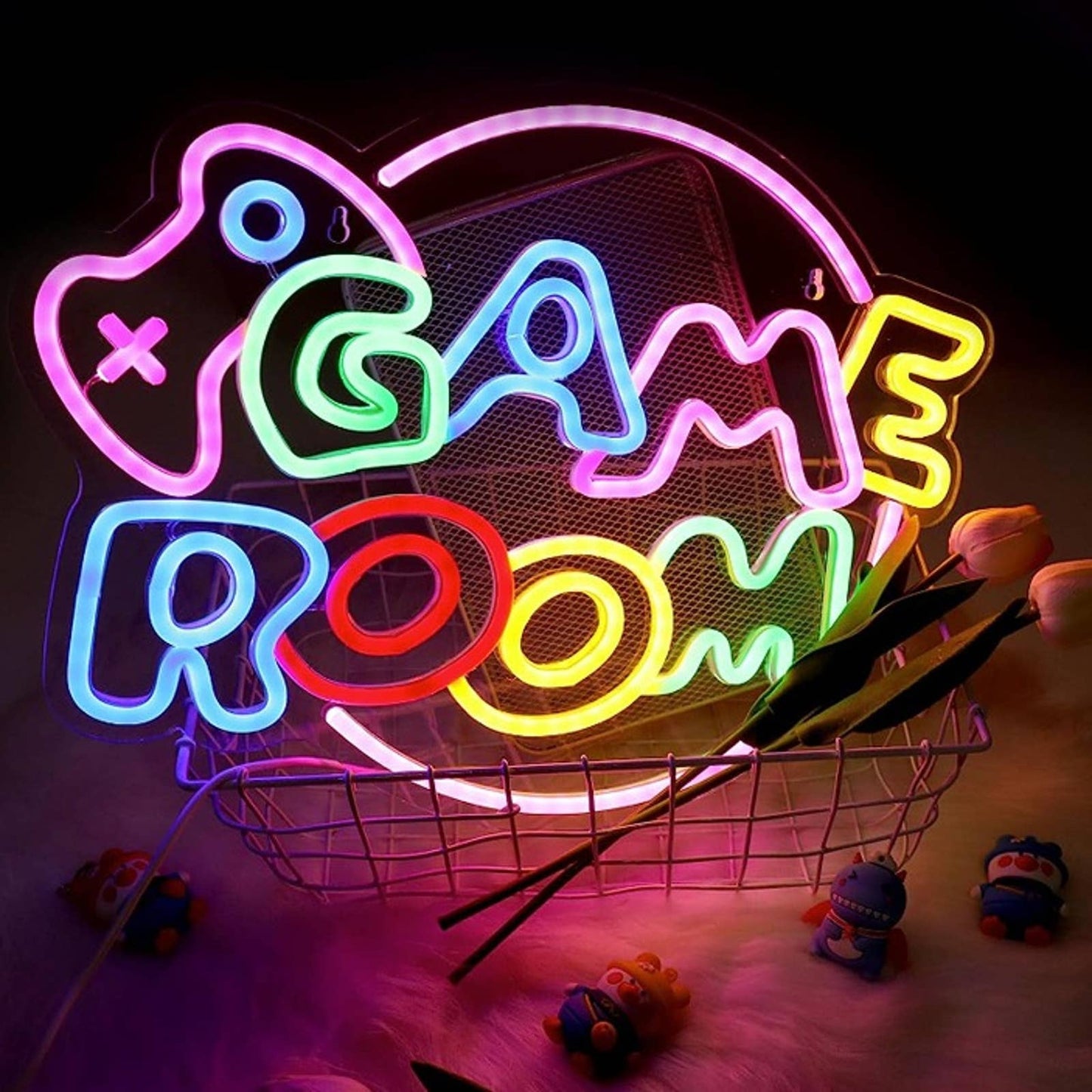 Fun Colorful Bright Game Room Controller LED Night Light Room Wall Decor