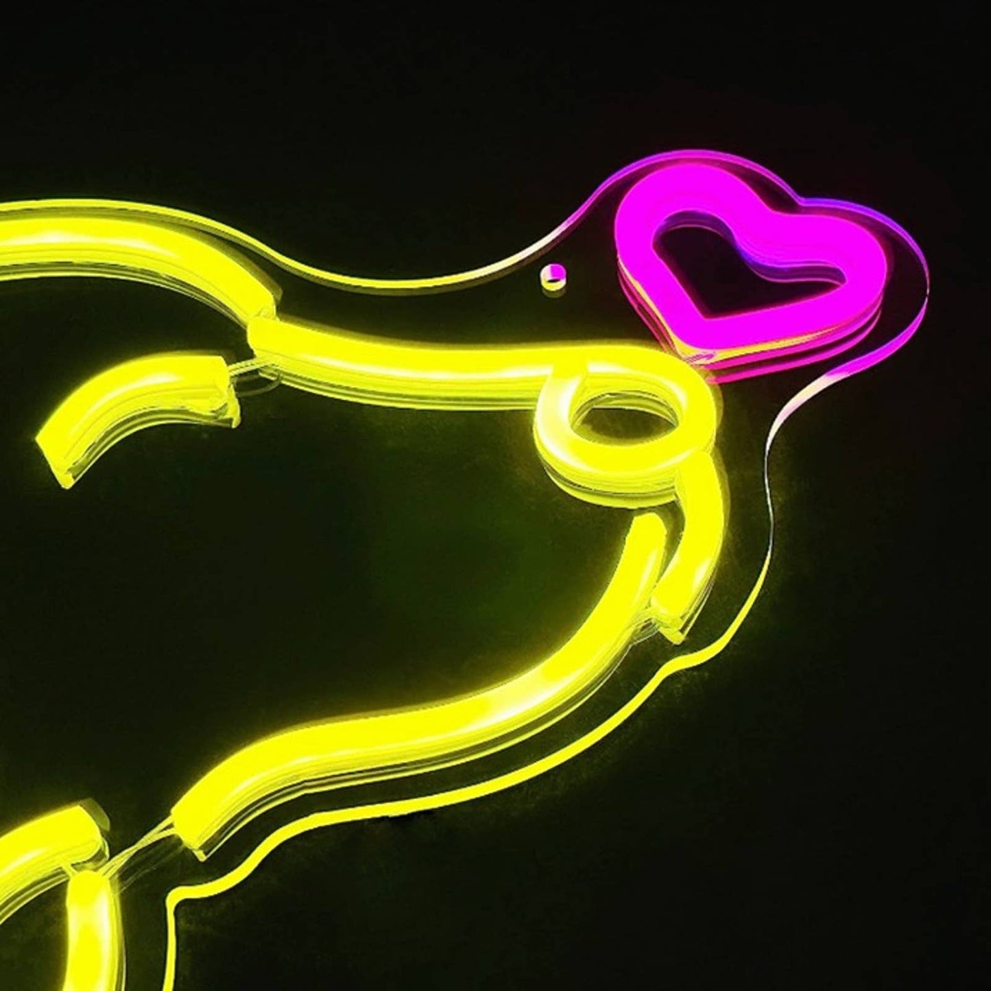 Adorable Bright Labrador Puppy Dog Love Heart LED Night Light Room Wall Decor