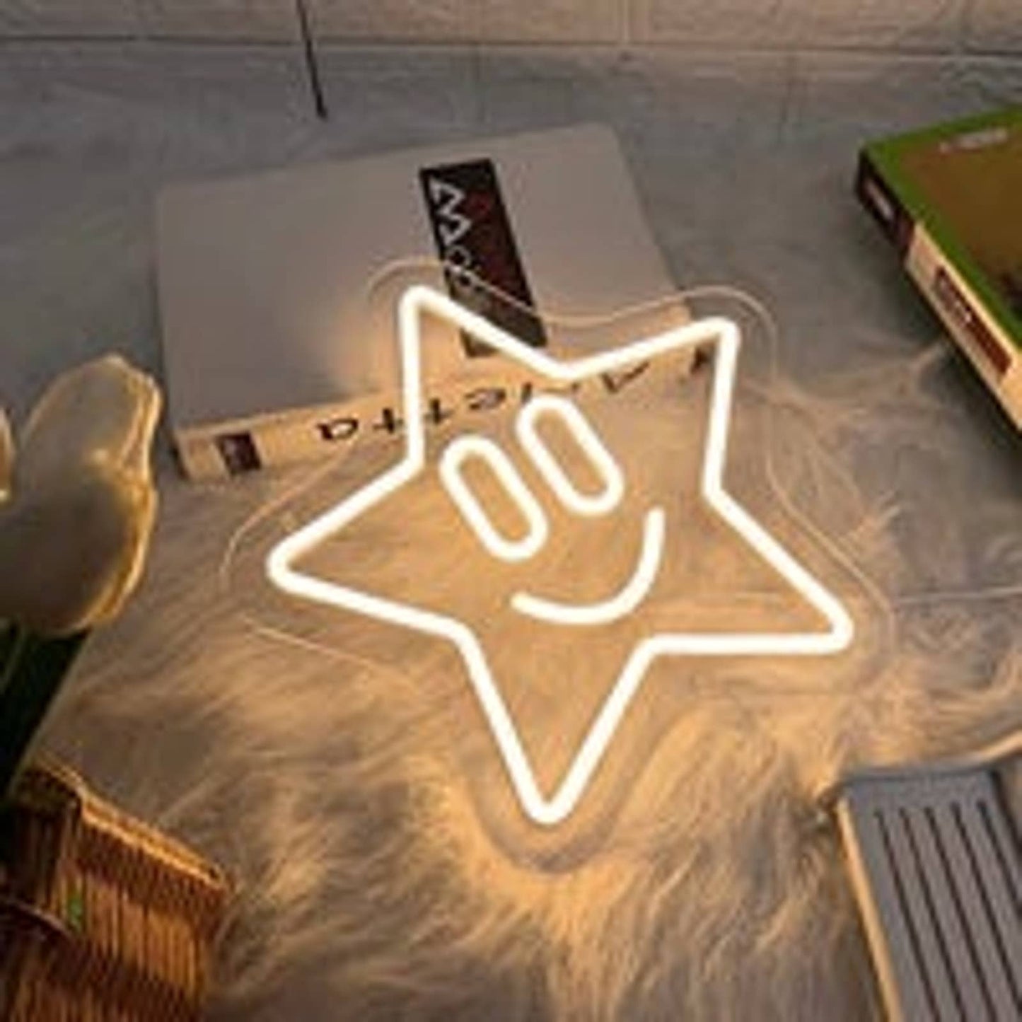 Lovely Simple Bright Smiley Face Star LED Night Light Room Wall Decoration