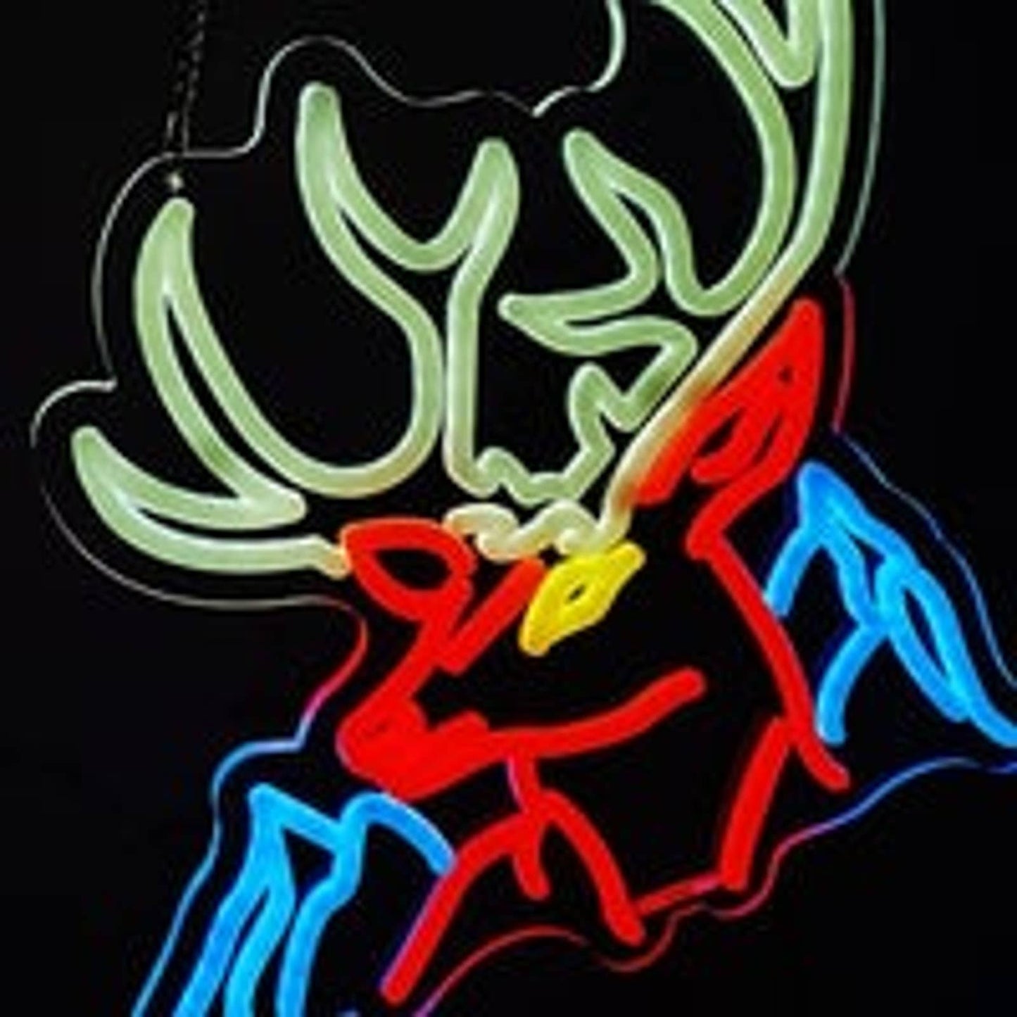 Lovely Bright Colorful Alaskan Reindeer and Mountains LED Night Light Room Wall