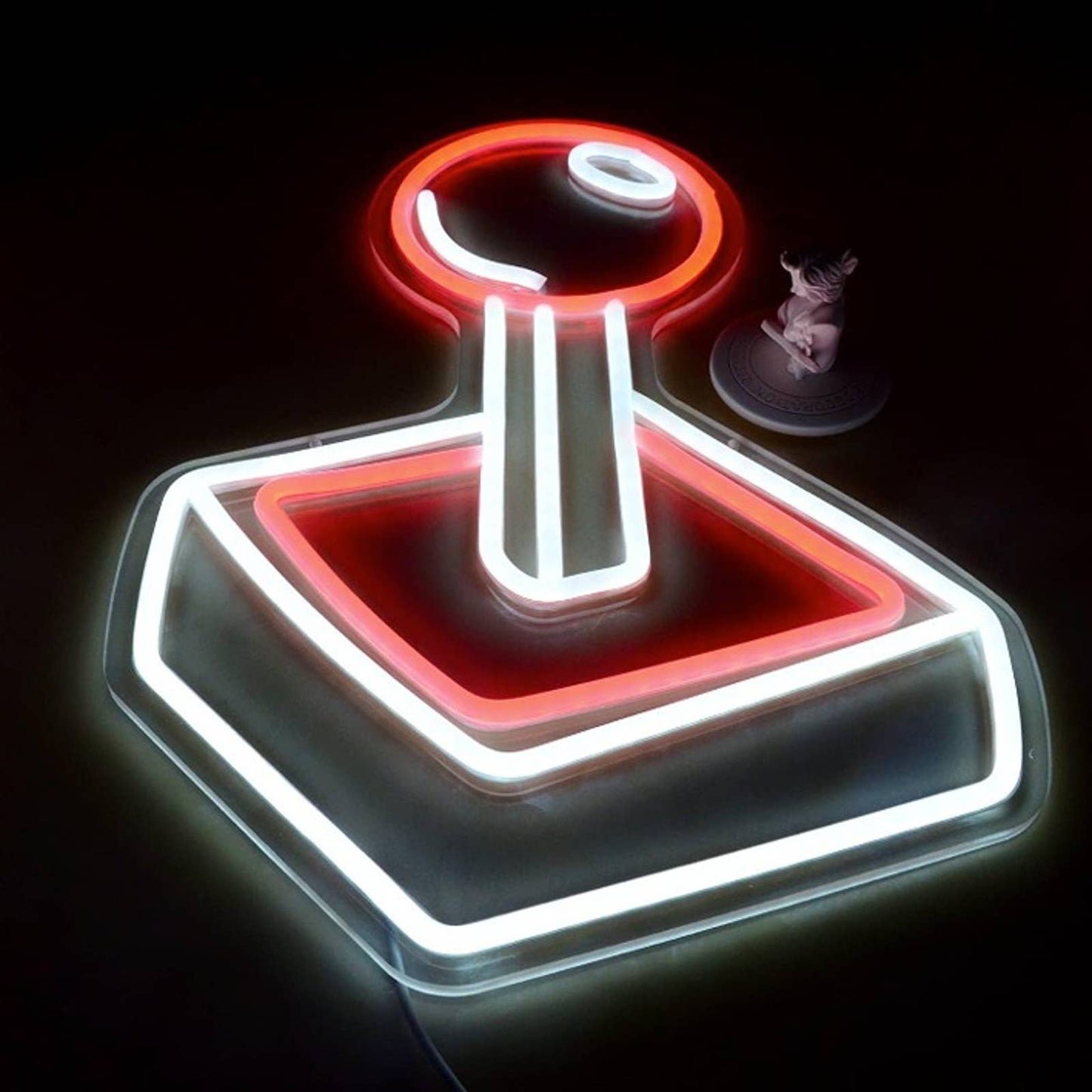 Fun Bright Red Retro Game Joystick LED Night Light Arcade Room Wall Decor