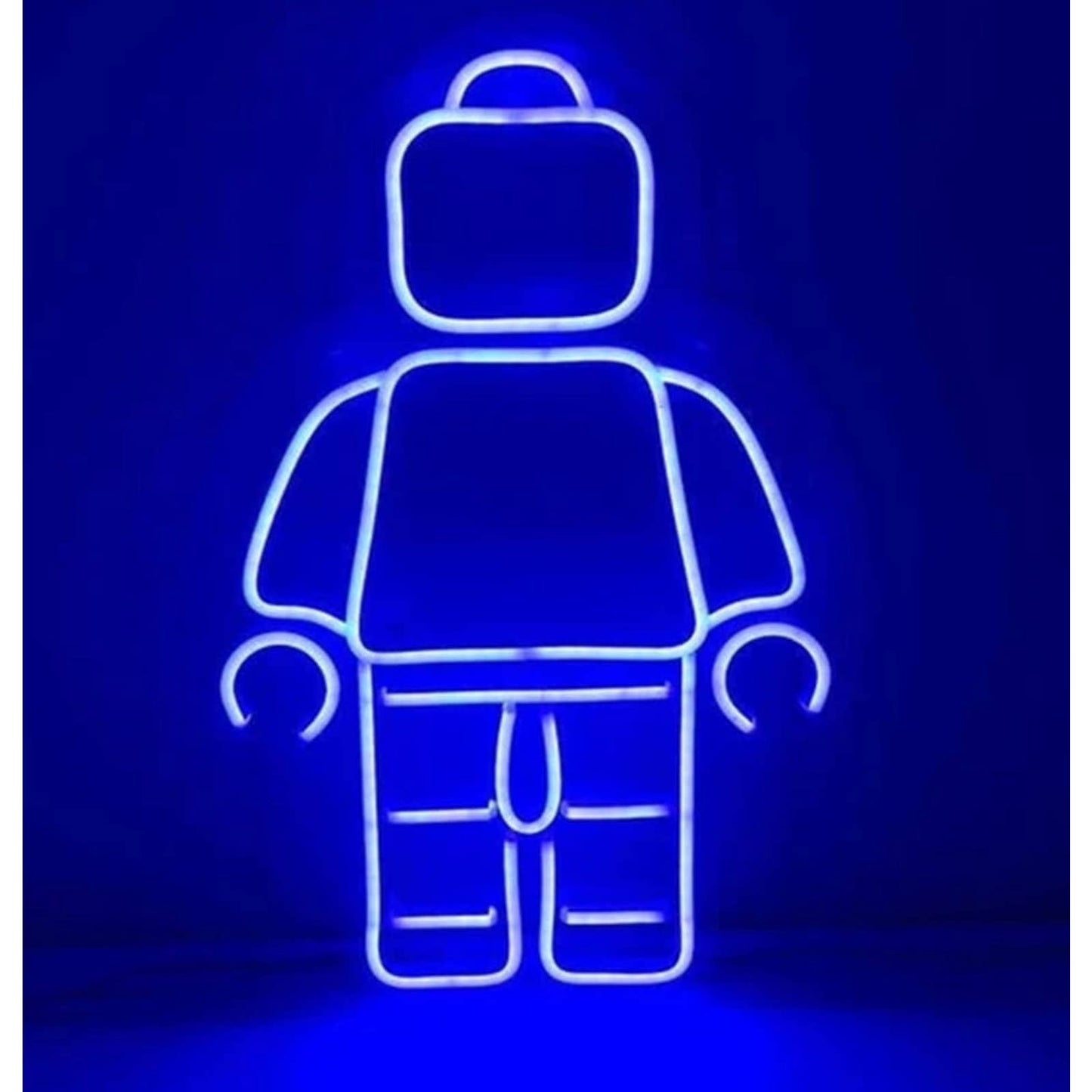 Fun Bright Blue Lego Block Man Mini figure LED Night Light Room Wall Decoration