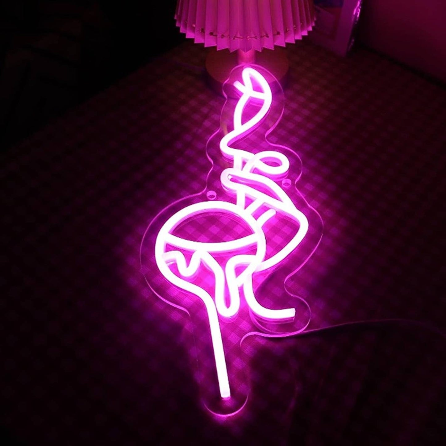 Vivid Bright Hot Pink Lady Licking Lollipop LED Night Light Room Wall Decor