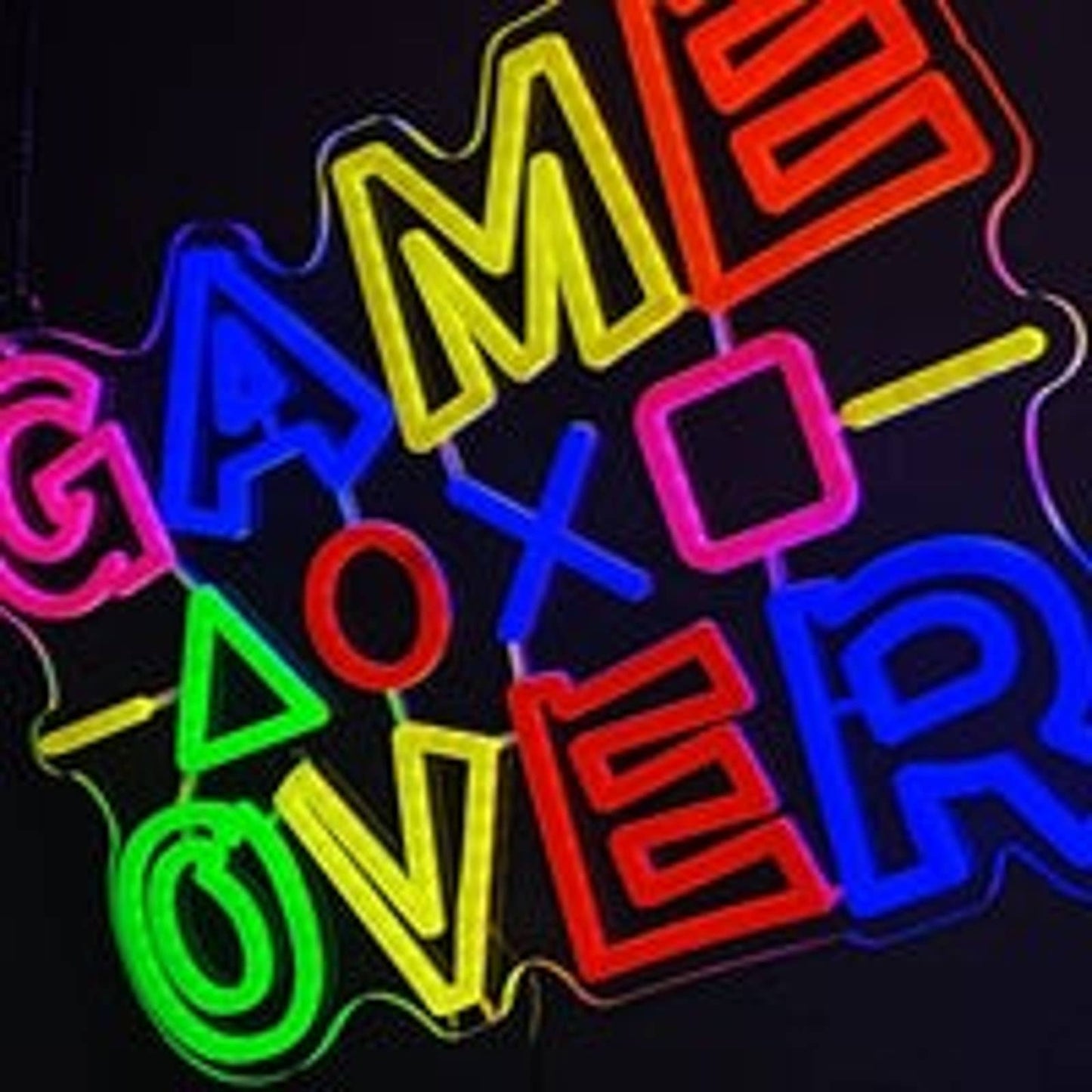 Fun Bright Vivid Colorful Game Over LED Night Light Super Mario Video Game Decor