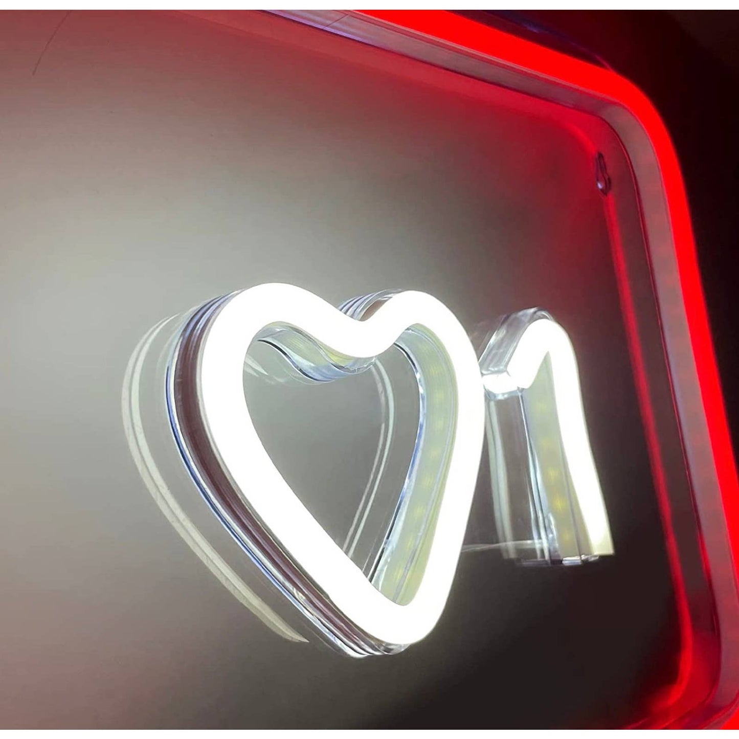 Lovely Bright Red / White Instagram Love Like Heart LED Night Light Social Media