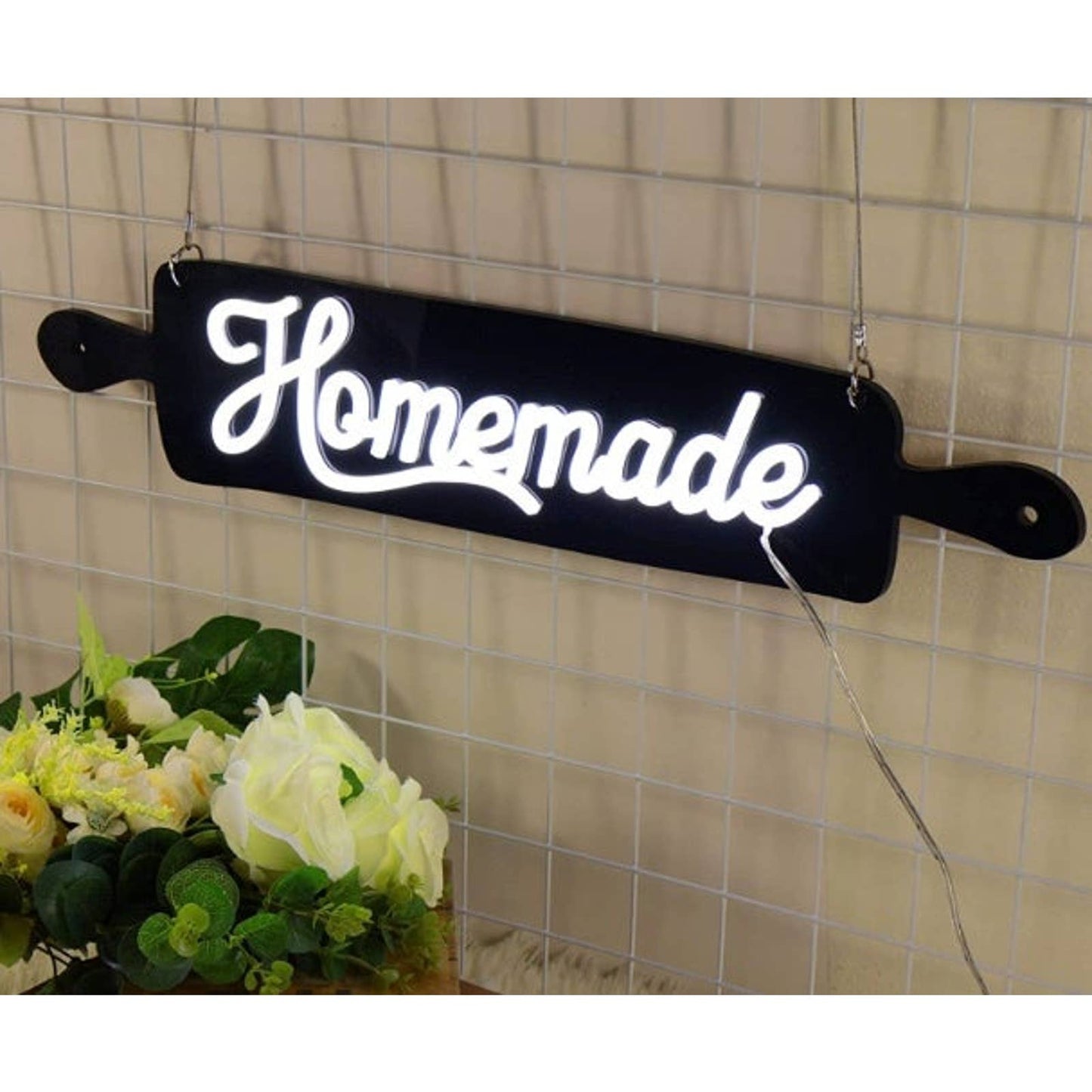 Lovely Bright Homemade Rolling Pin Kitchen LED Night Light Cooking Wall Decor