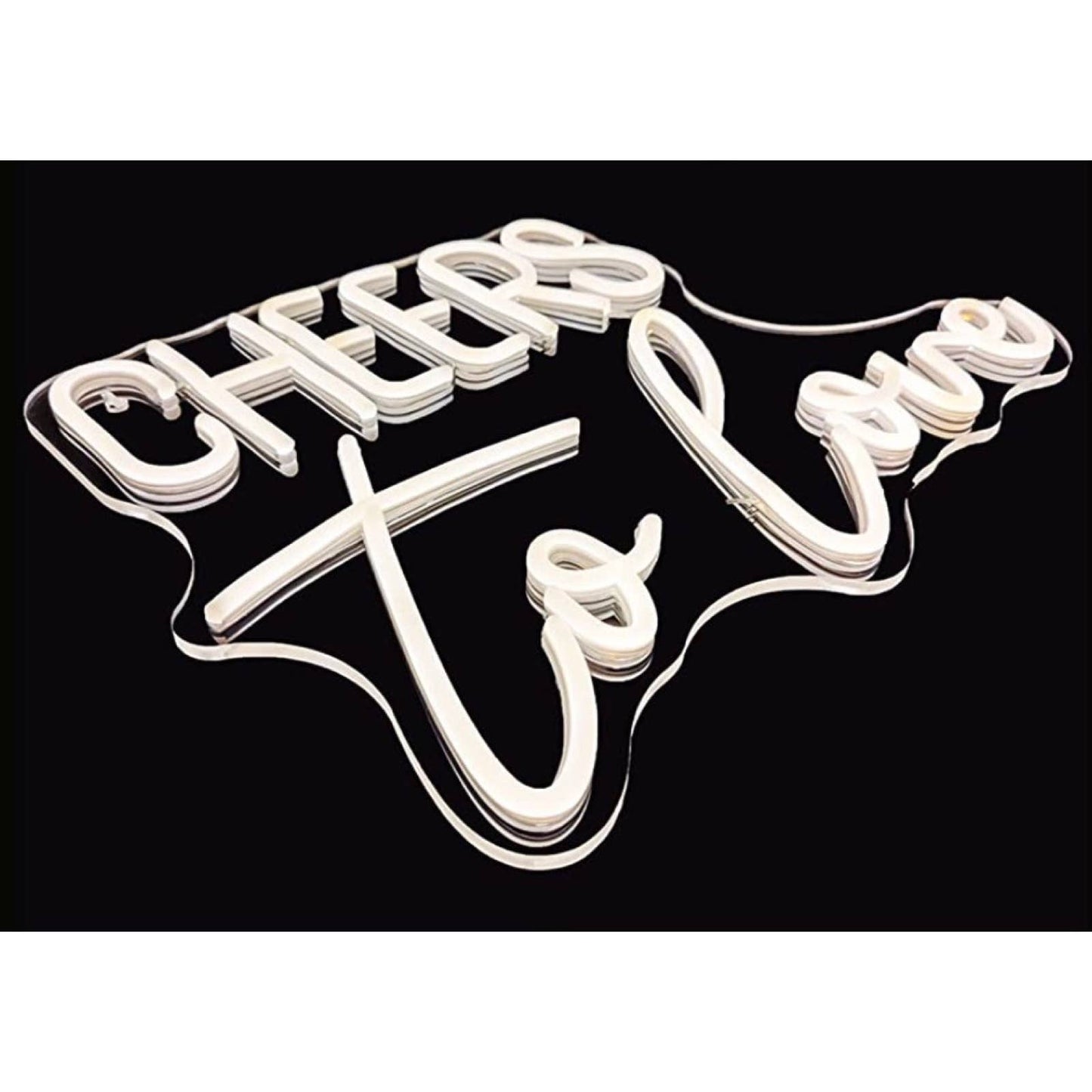 Romantic Bright White “CHEERS to Love” LED Night Light Room Wall Decor