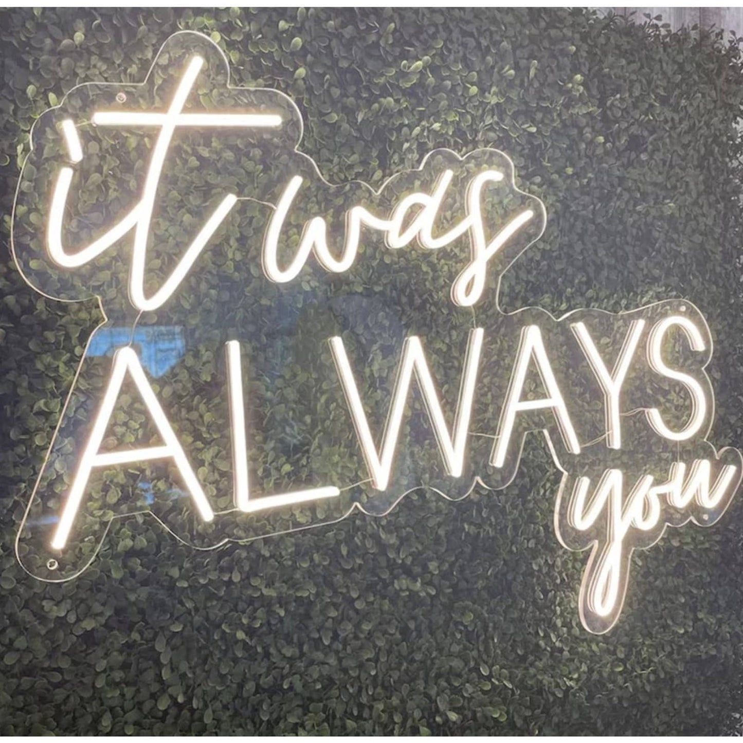 Lovely Bright Cool White “It Was Alway You” LED Night Light Room Wall Decoration