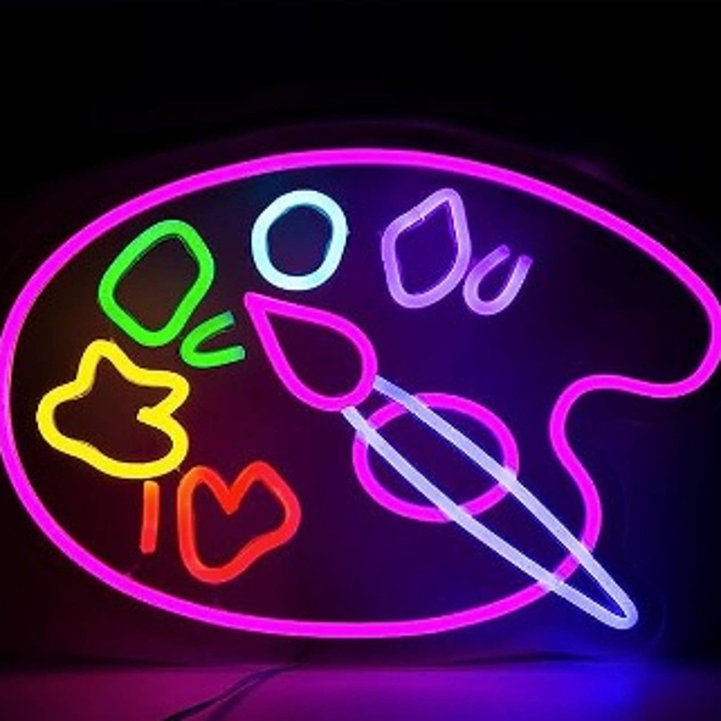 Fun Vivid Bright Colorful Painting Palette & Brush LED Night Light Art Artist De