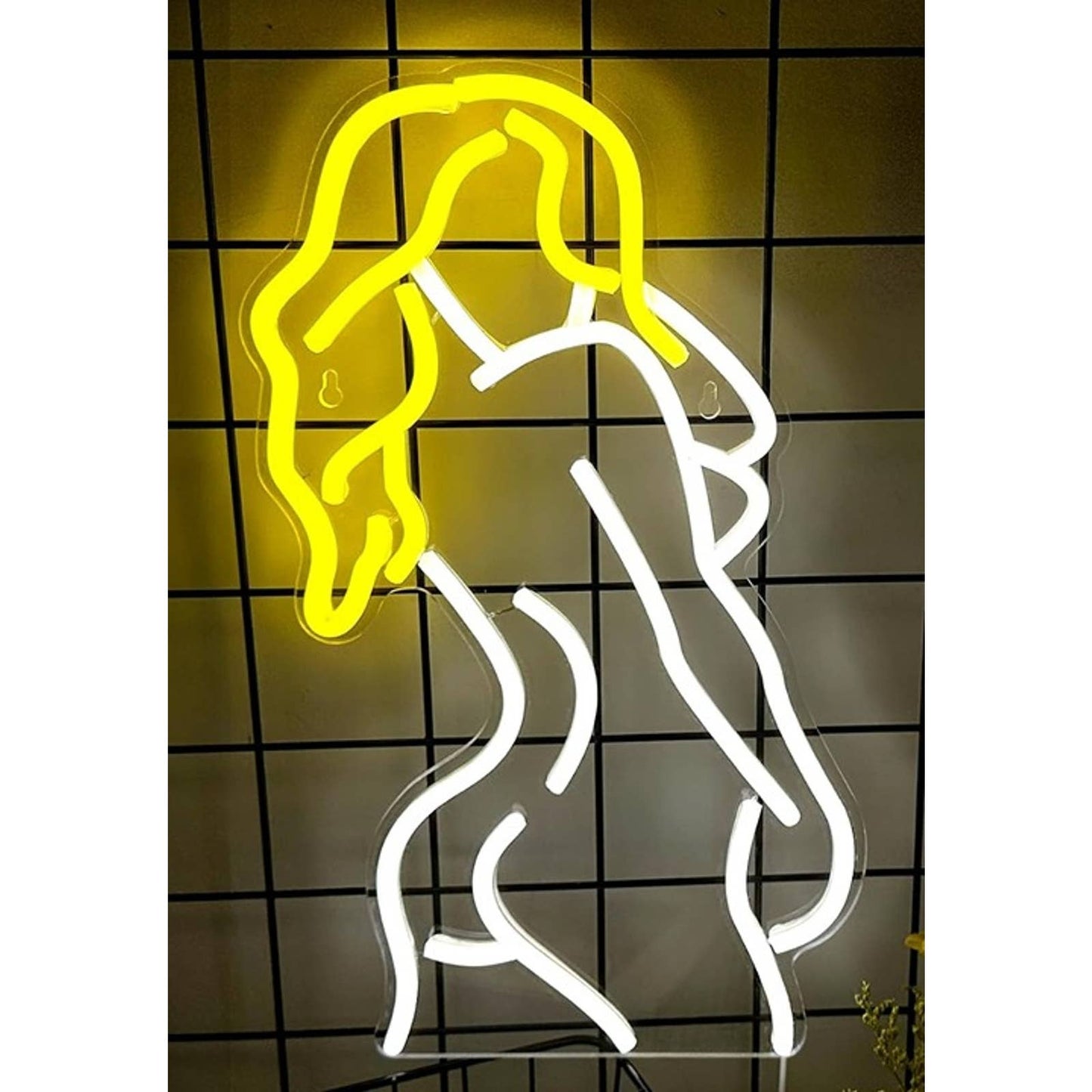 Fun Vivid Bright Beautiful Blond Lady Posing LED Night Light Wall Decor